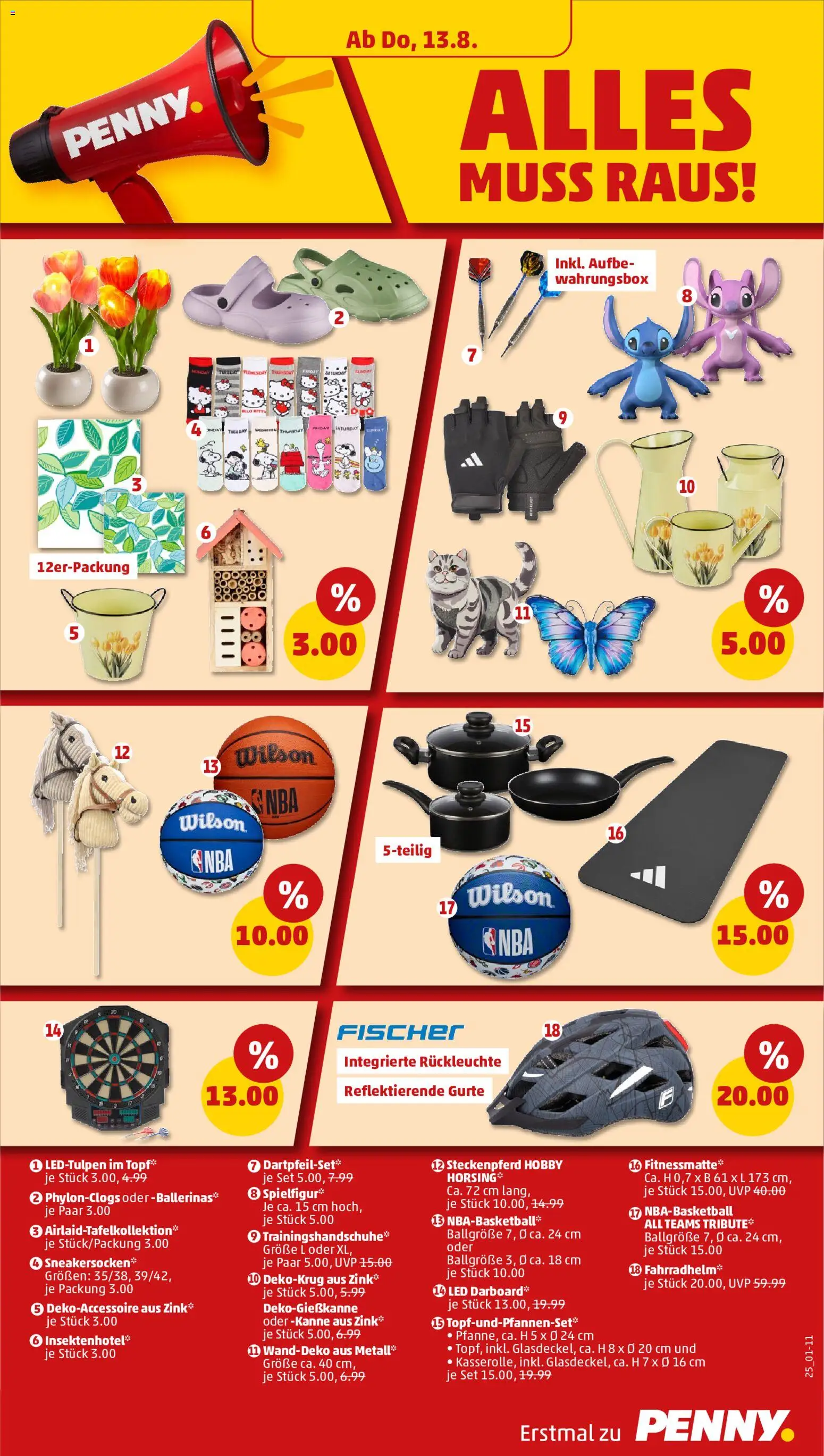 Penny Prospekt – gültig ab 10.08.2026 | Seite: 27 | Produkte: Fahrradhelm, Basketball, Ballerinas