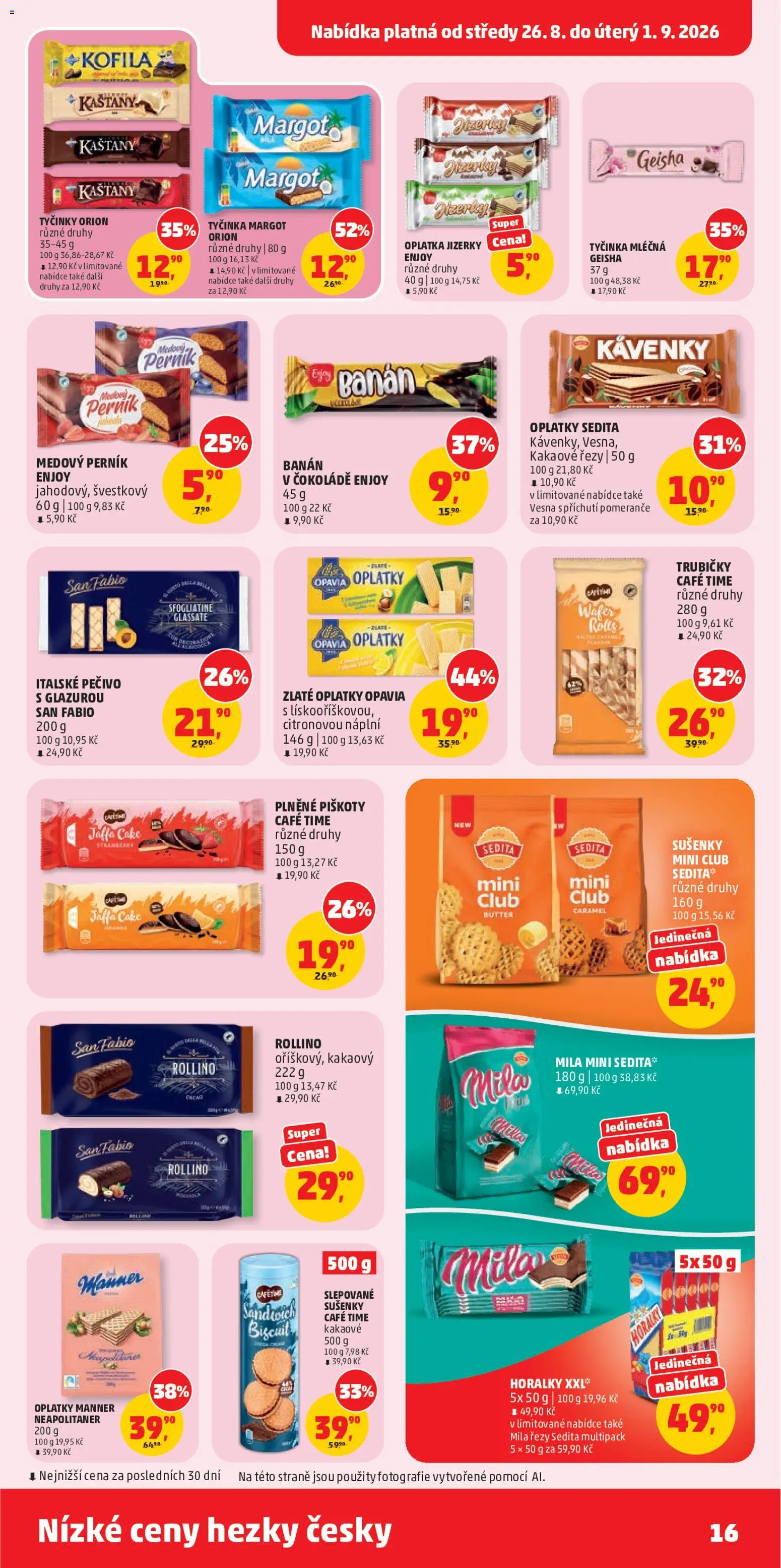 Penny Market leták od 26.08.2026 | Strana: 16 | Produkty: Perník, Banán, Geisha, Sušenky
