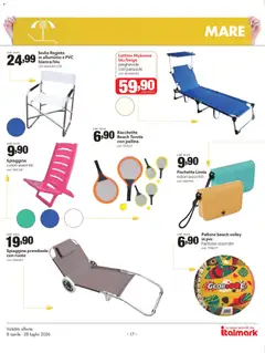 Anteprima del volantino Italmark volantino Giardino valido a partire dal 08.04.2026 | Pagina: 17 | Prodotti: Pallone, Lettino, Alluminio, Sedia