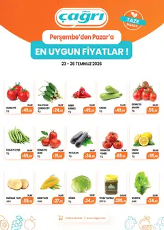 23 Temmuz 2026 tarihinden itibaren geçerli olan Çağrı Market kataloğu önizlemesi