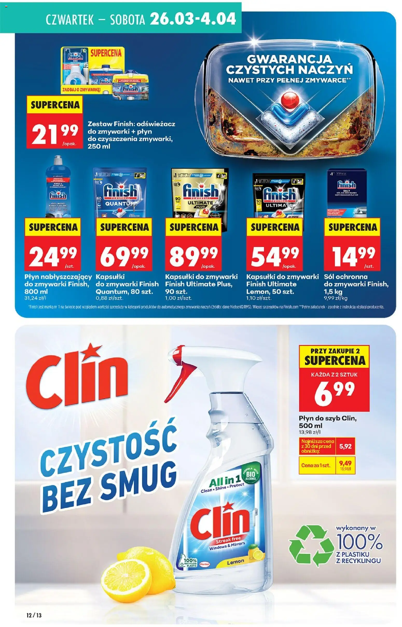 Biedronka Polsko leták - Drogeria od 26.03.2026 | Strana: 12 | Produkty: Finish, Clin