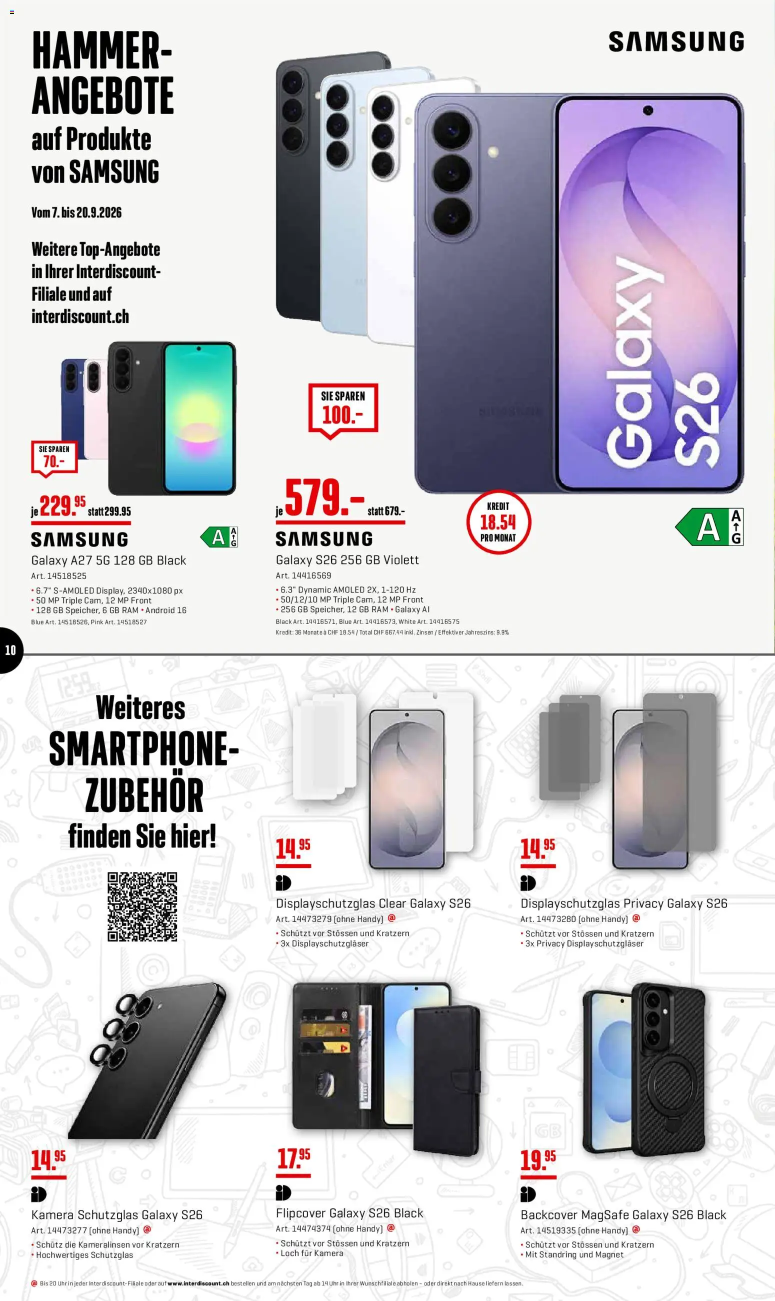 Interdiscount aktionen Angebote – gültig ab 07.09.2026 | Seite: 10 | Produkte: Smartphone, Uhr, Kamera, Samsung
