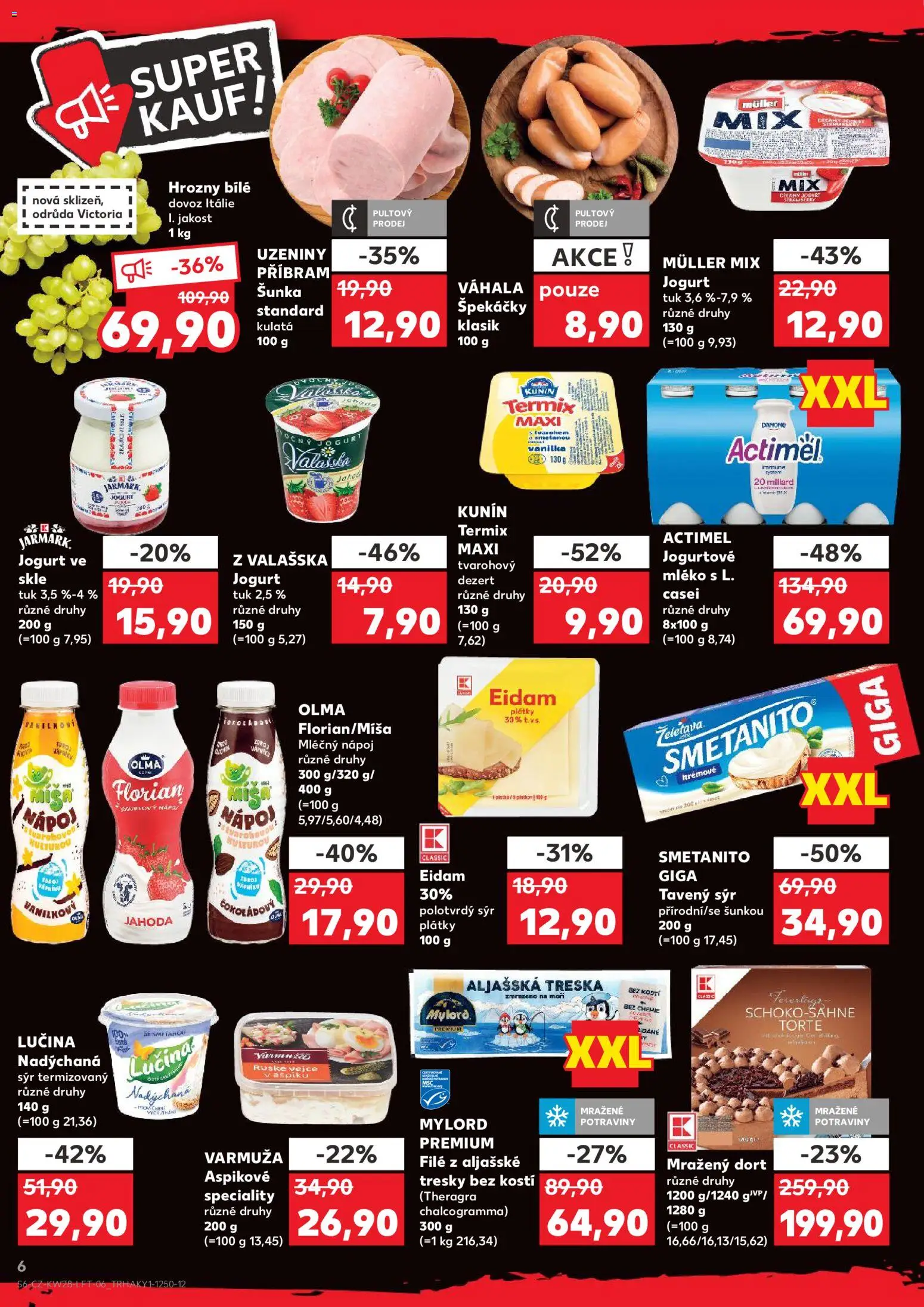 Kaufland leták od 08.07.2026 | Strana: 6 | Produkty: Sýr, Eidam, Cream cheese, Mražený dort
