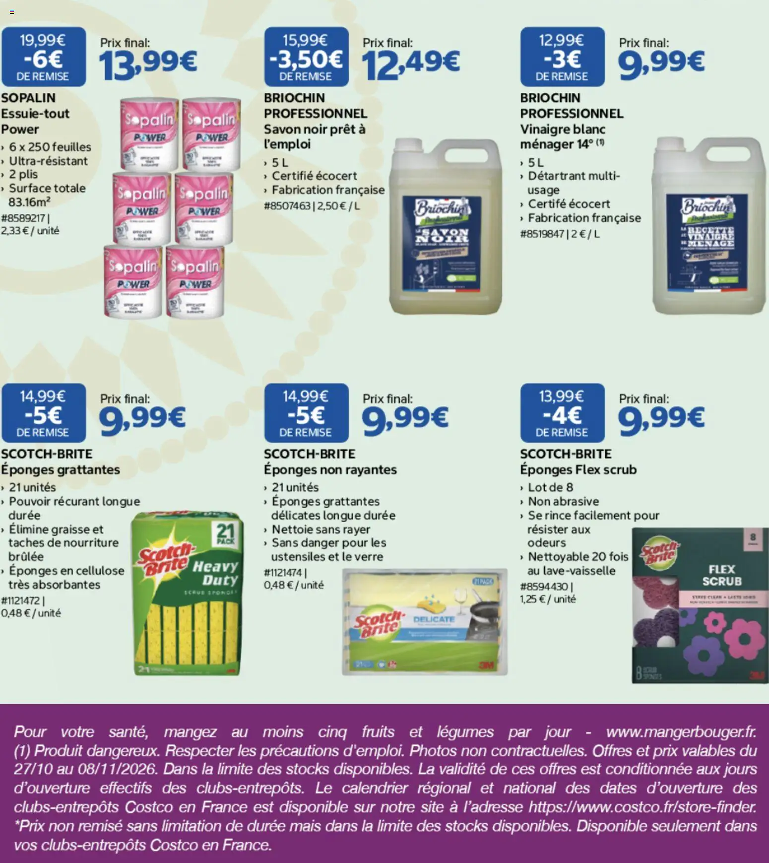{H1} | Page: 5 | Produits: Éponges, Mais, Détartrant, Fruits