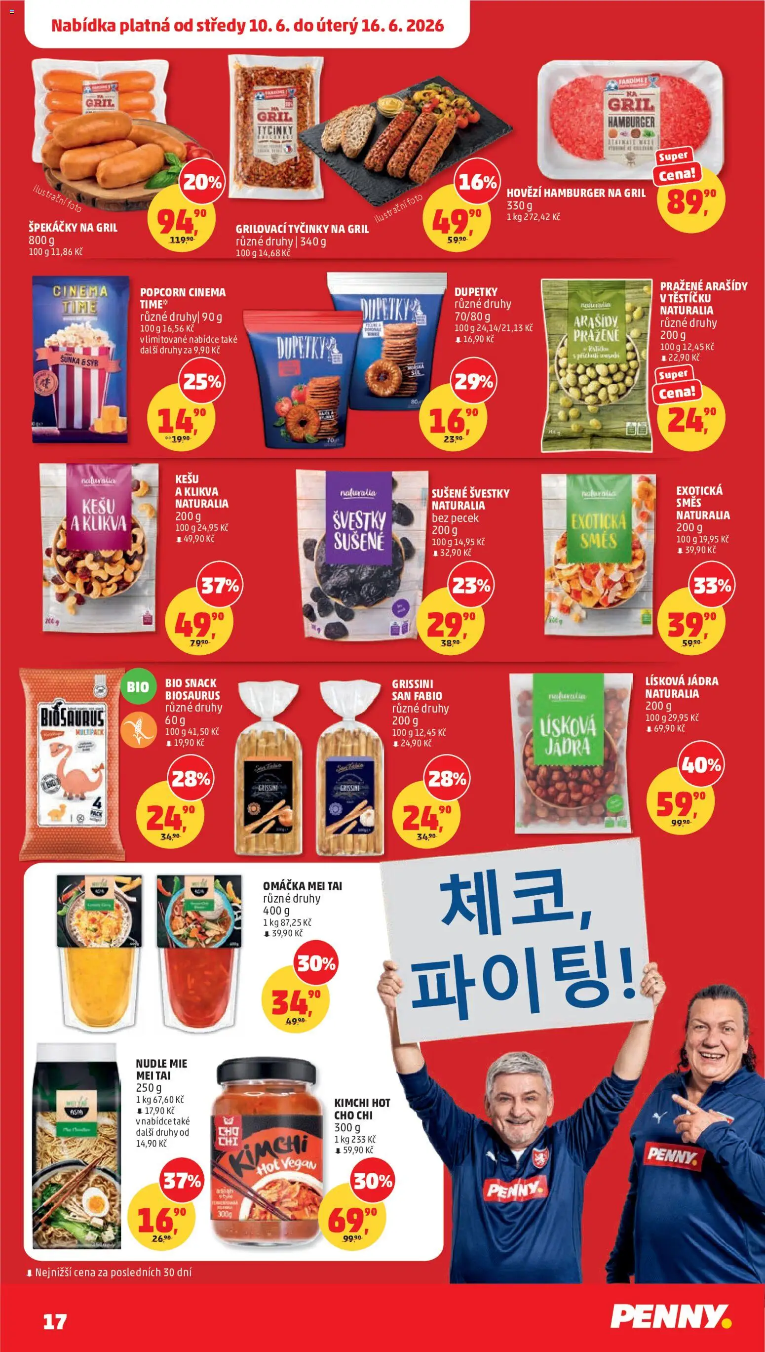 Penny Market leták od 10.06.2026 | Strana: 17 | Produkty: Kimchi, Grissini, Sušené švestky, Dupetky