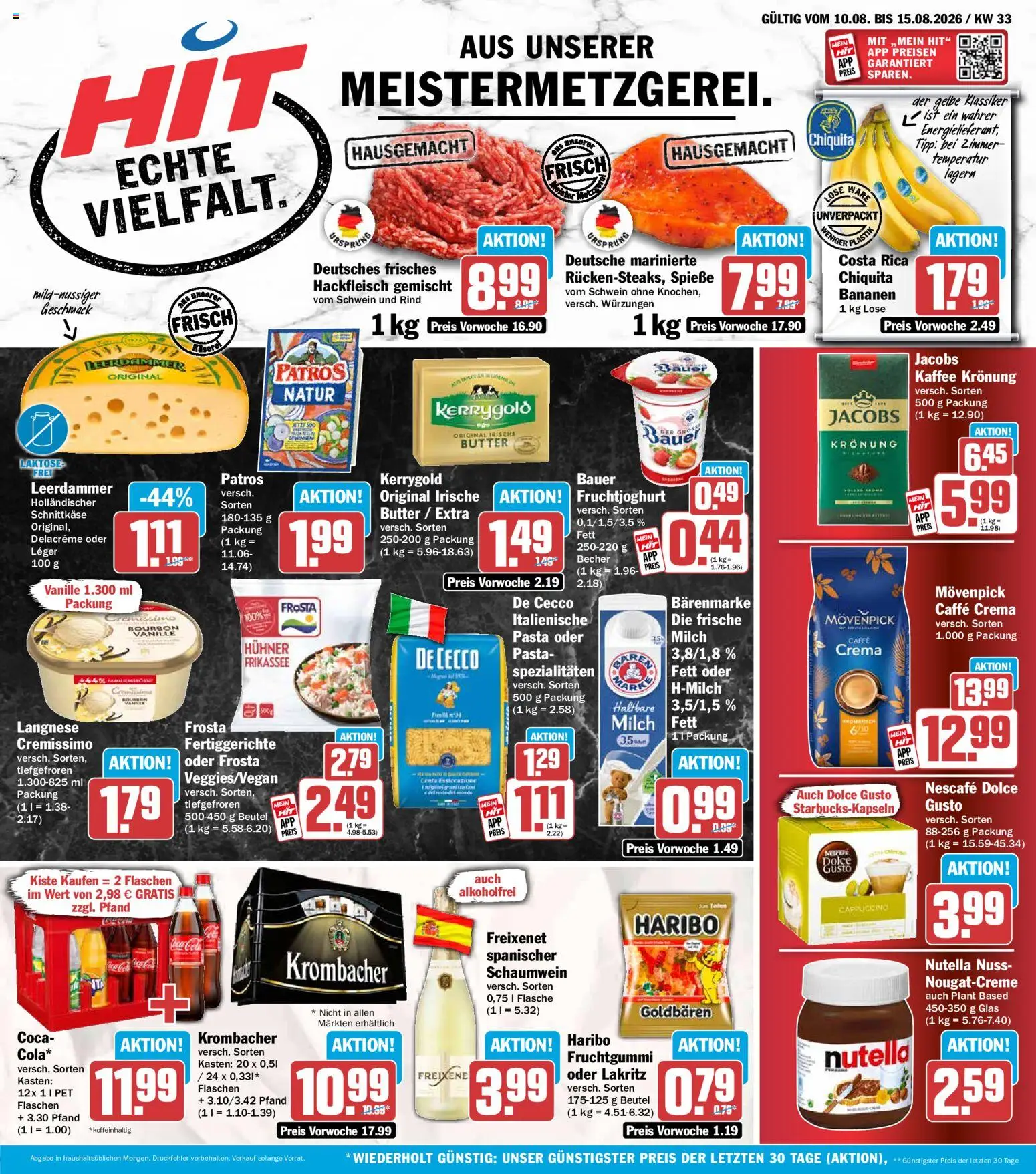 HIT Prospekt – gültig ab 10.08.2026 | Seite: 1 | Produkte: Langnese, Cremissimo, Haribo, Butter