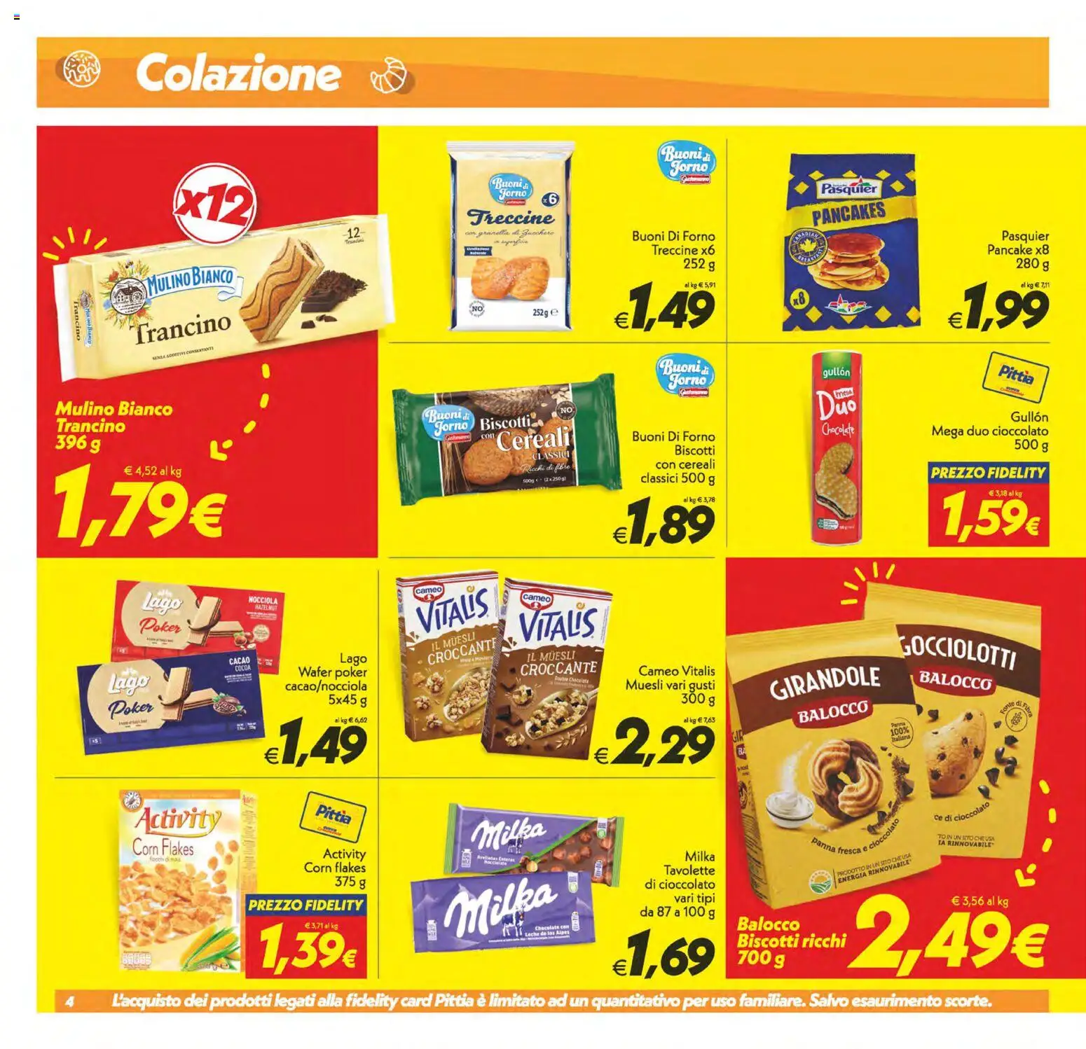 Volantino SuperConveniente del 11/09/2026 | Pagina: 4 | Prodotti: Cioccolato, Cereali, Biscotti, Forno