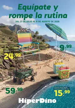 Vista previa HiperDino Ofertas especial playa y camping válido desde el 21/07/2026