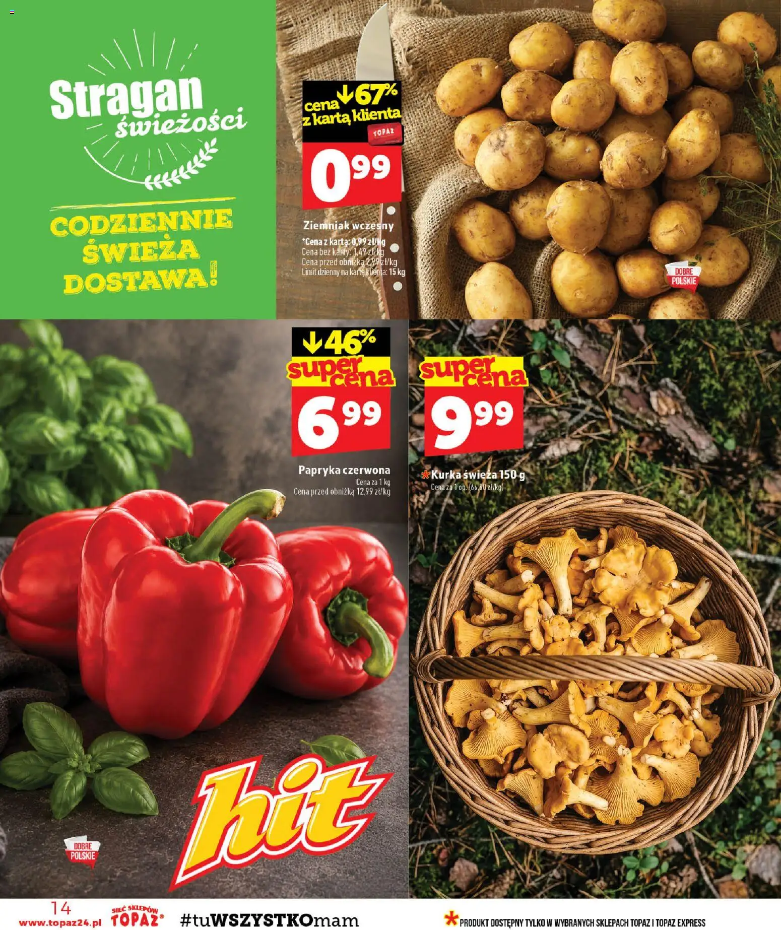 Topaz gazetka od 06.08.2026 | Strona: 14 | Produkty: Karta, Papryka, Papryka czerwona