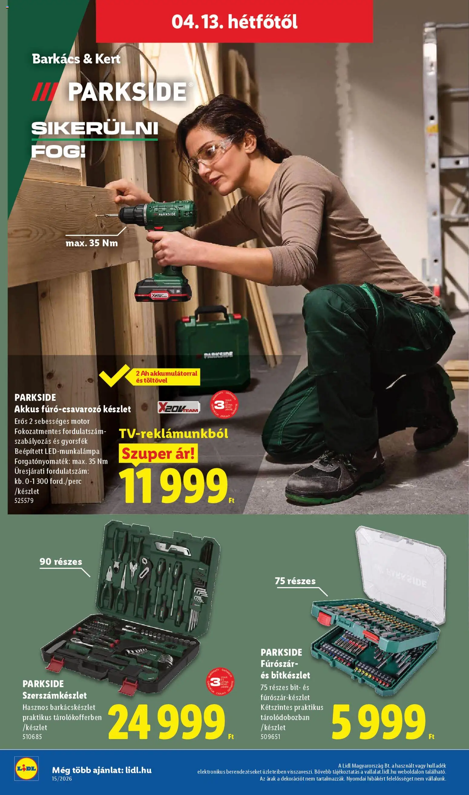 Lidl akciós ujság - amely érvényes a következő dátumtól: 09.04.2026 | Oldal: 18 | Termékek: Parkside
