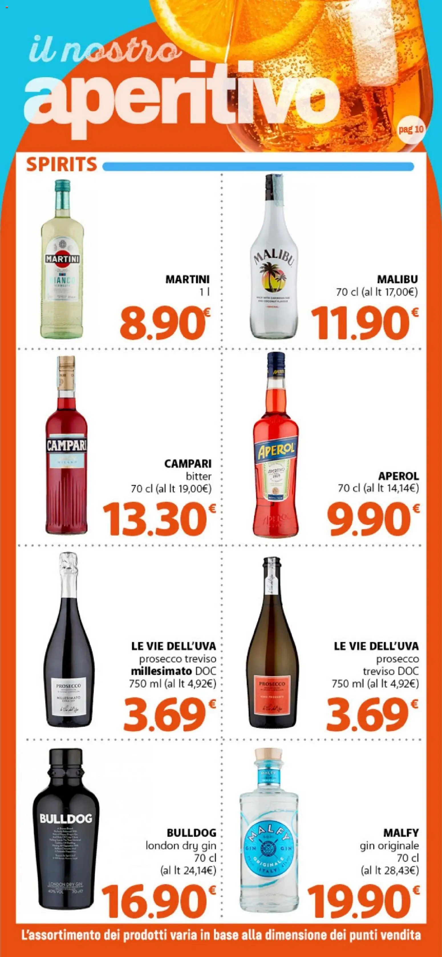 Volantino DOK del 08/08/2026 | Pagina: 10 | Prodotti: Campari, Gin, Prosecco, Martini