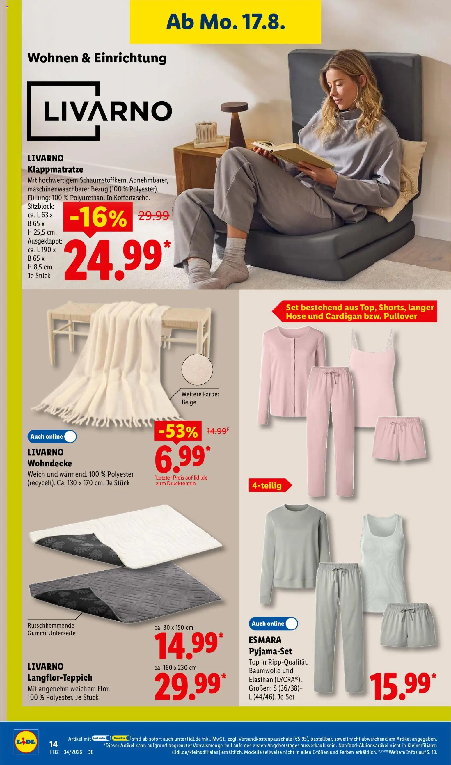 Lidl Prospekt – gültig ab 17.08.2026 | Seite: 32 | Produkte: Top, Cardigan, Pullover, Hose