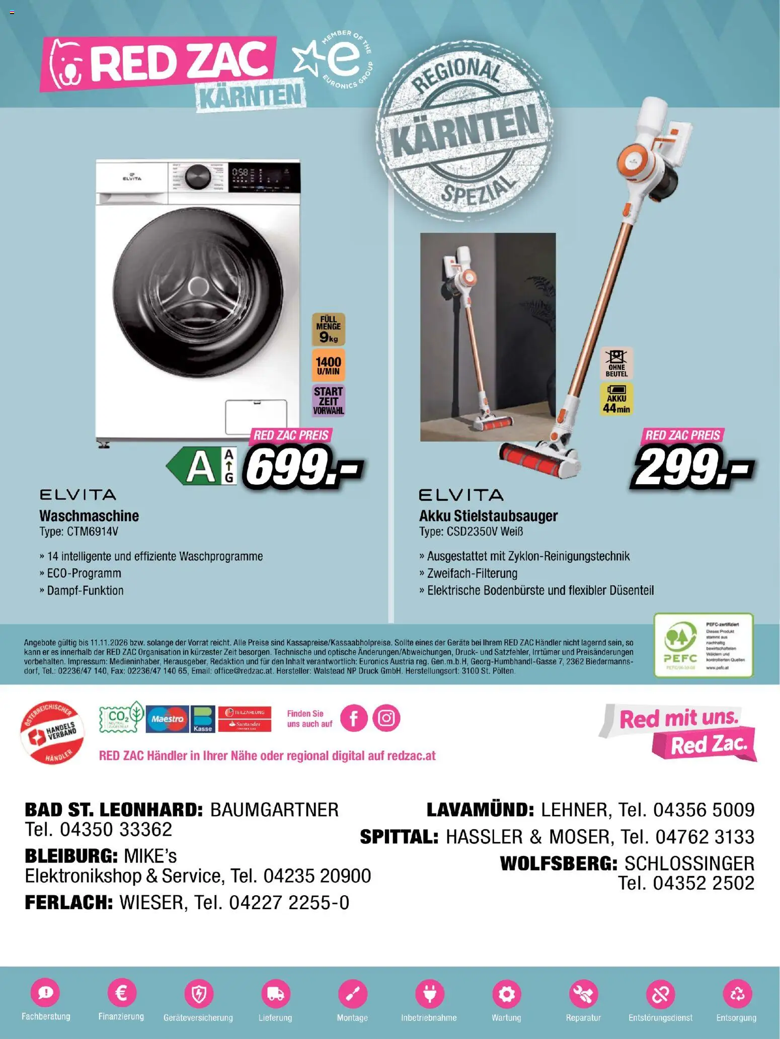 RED ZAC Kärnten gültig ab 25.10.2026 | Seite: 16 | Produkte: Waschmaschine, Bad