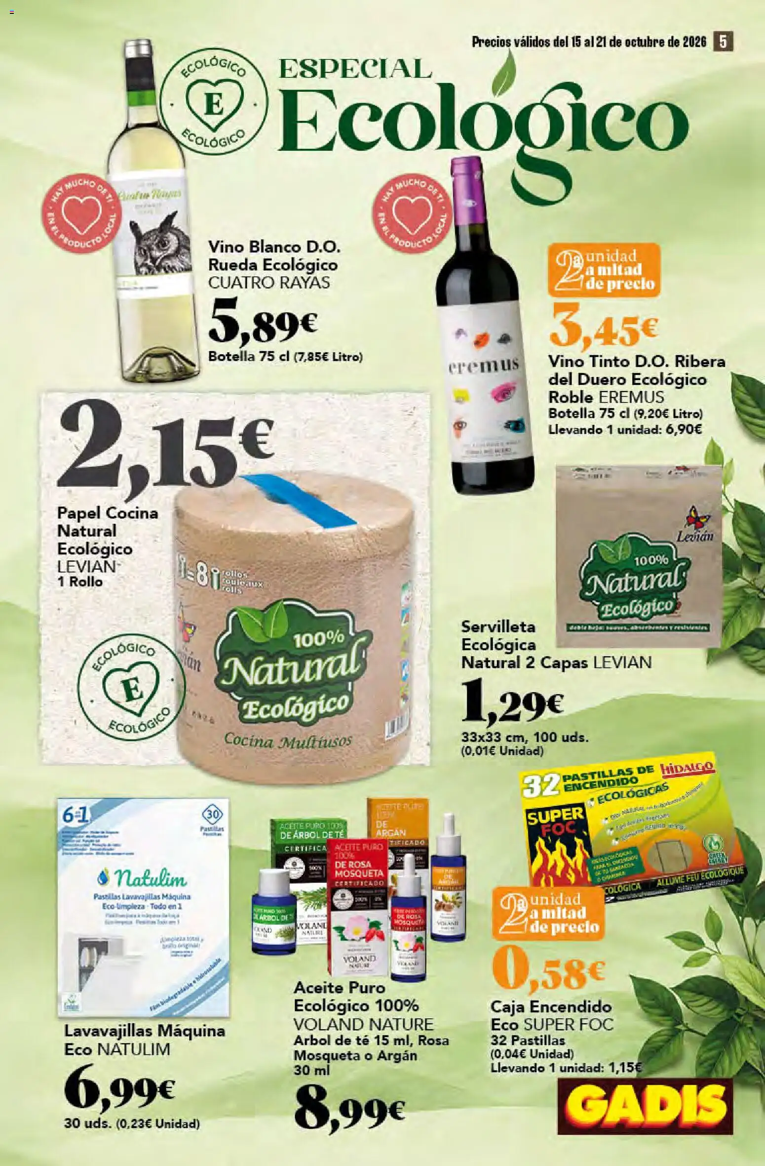 Gadis - folleto │ válido desde el 15/10/2026 | Página: 5 | Productos: Aceite, Vino, Cocina, Lavavajillas