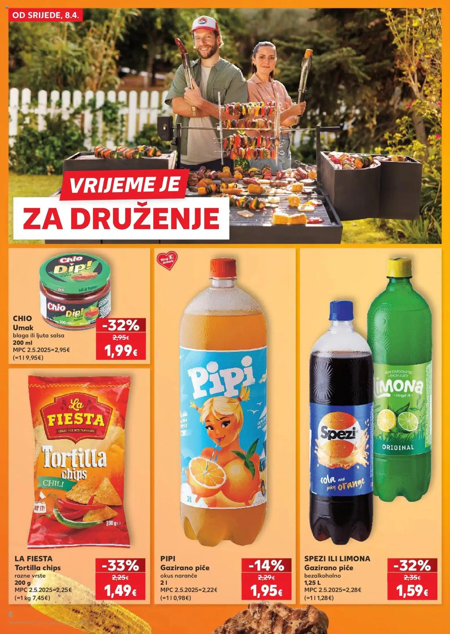 Kaufland katalog | vrijedi od 08.04.2026 | Stranica: 8 | Proizvodi: Salsa, Chips, Tortilla chips, Naranče