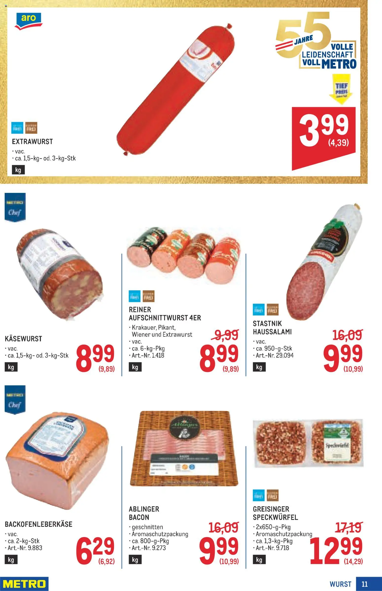 Metro angebote Profi gültig ab 01.10.2026 | Seite: 11 | Produkte: Wurst