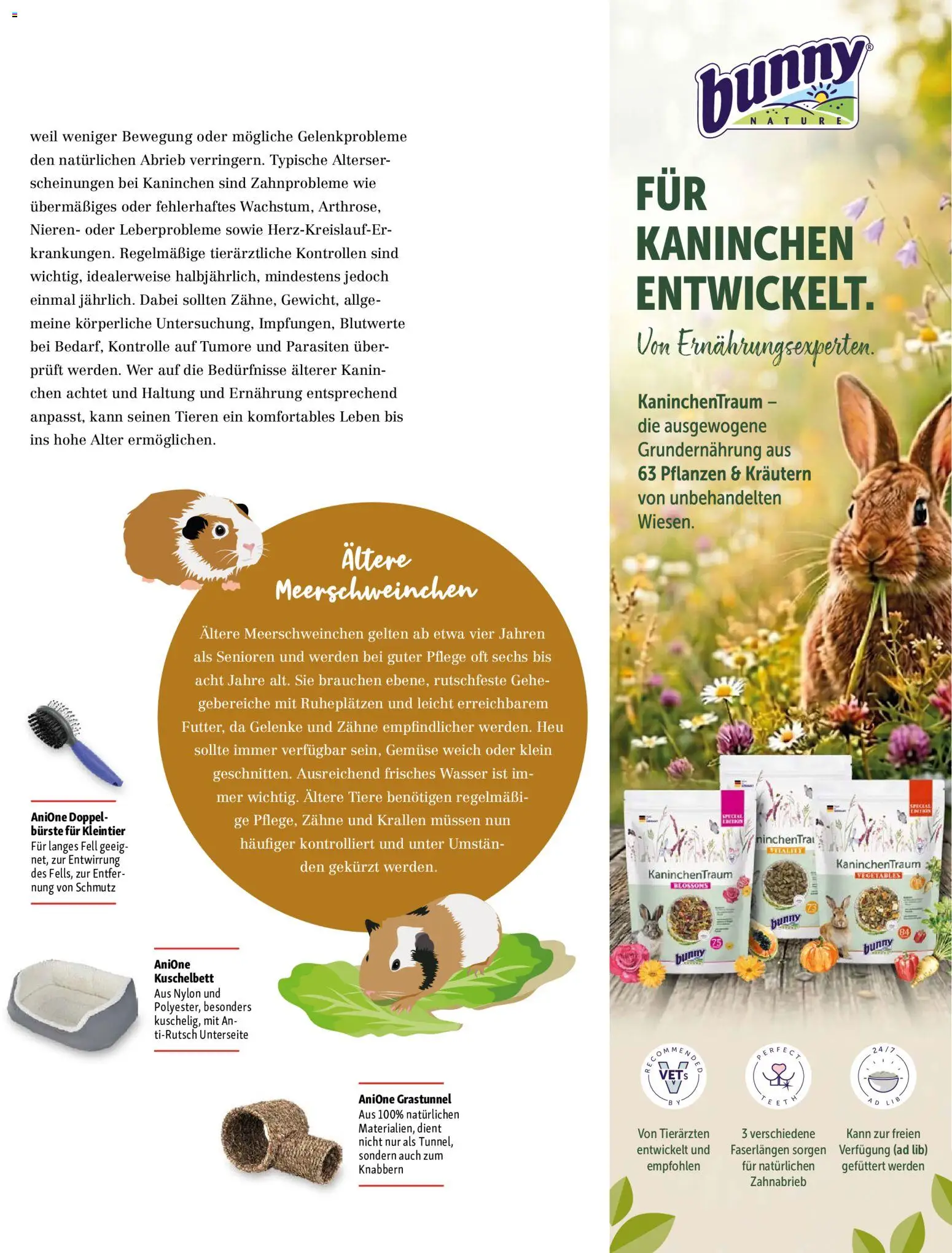 Fressnapf Friends Magazin – gültig ab 01.09.2026 | Seite: 43 | Produkte: Kaninchen, Bürste, Wasser, Gemüse