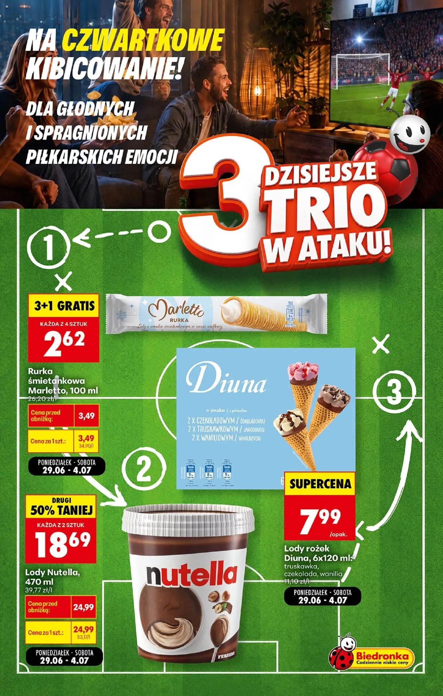 Biedronka gazetka - Football od 02.07.2026 | Strona: 1 | Produkty: Nutella, Lody