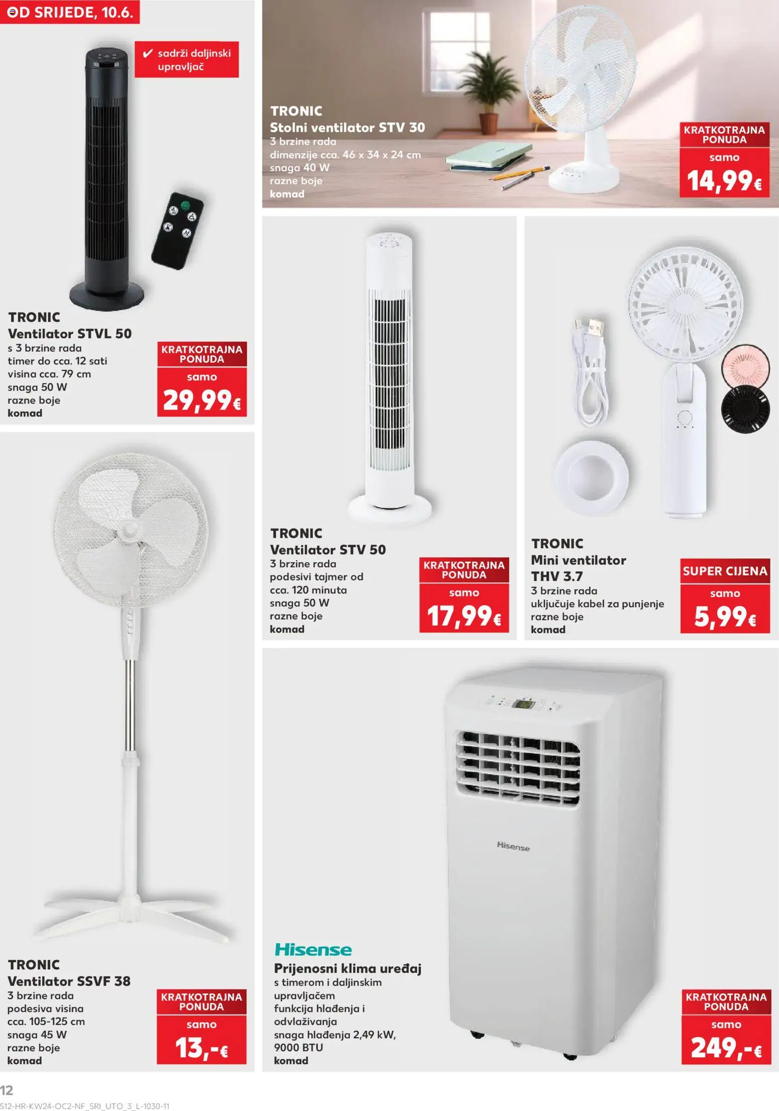 Kaufland HR akciós ujság - amely érvényes a következő dátumtól: 10.06.2026 | Oldal: 12 | Termékek: Kábel, Ventilátor