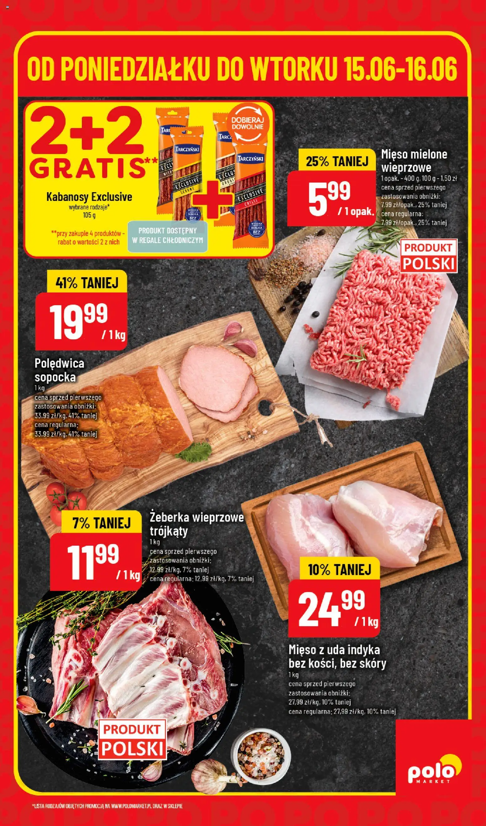 POLOmarket gazetka - Super Hity od 15.06.2026 | Strona: 3 | Produkty: Mięso, Kabanosy, Mięso mielone