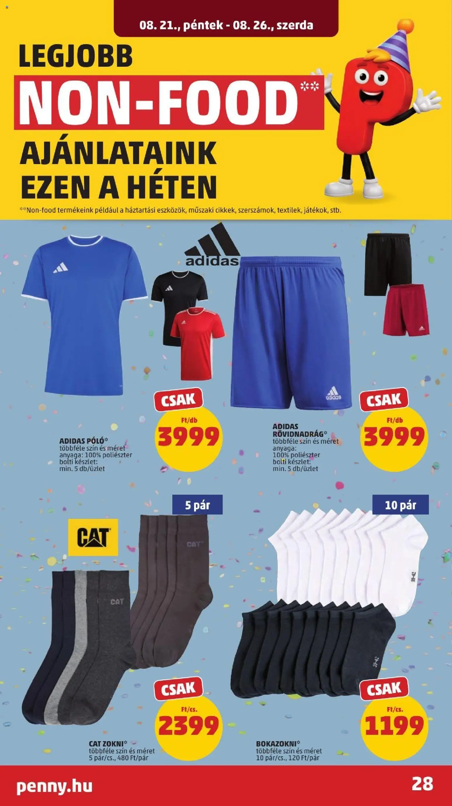 PENNY akciós ujság - amely érvényes a következő dátumtól: 2026.08.21. | Oldal: 32 | Termékek: Adidas