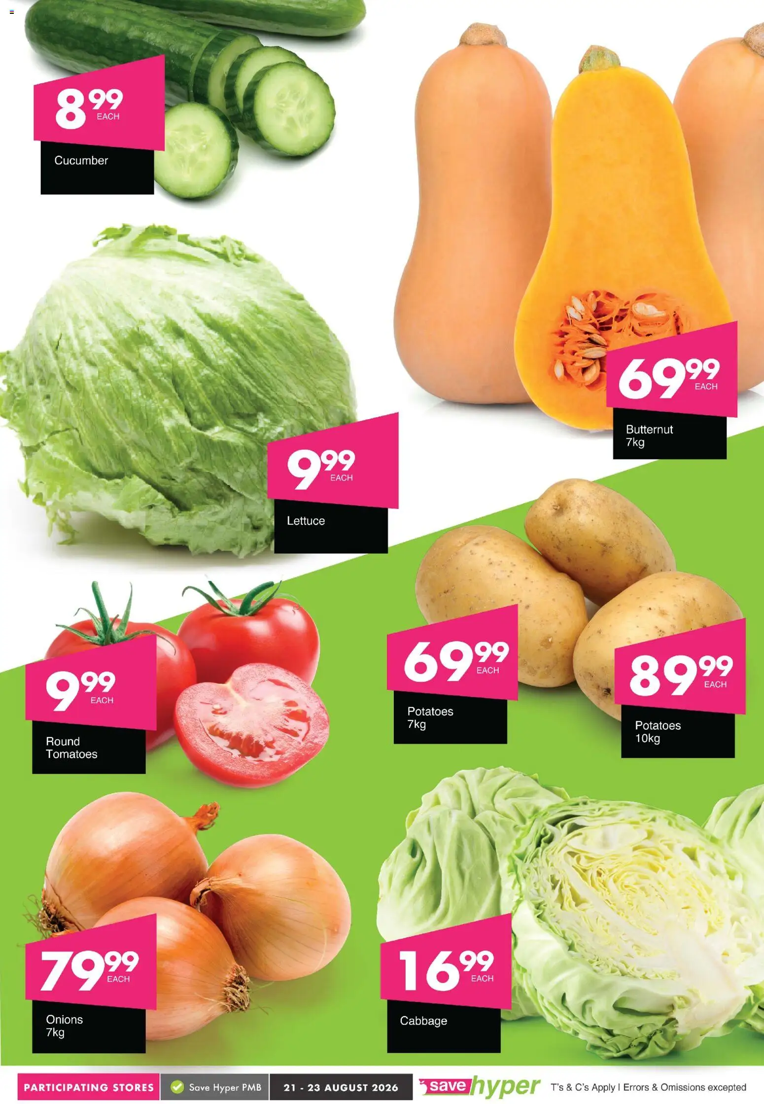 New Save catalogue – valid from 21/08/2026 | Page: 2 | Products: Tomatoes, Potatoes, Onions, Lettuce