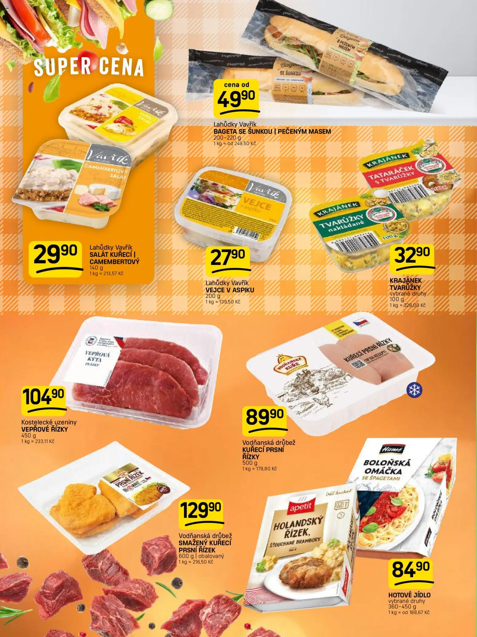 Flop leták od 08.07.2026 | Strana: 8 | Produkty: Vepřové řízky, Vejce, Kuřecí prsní řízky, Bageta
