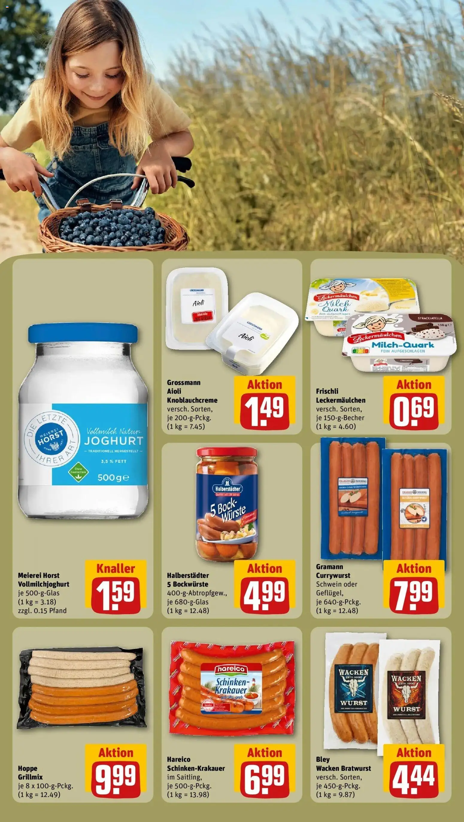 Rewe Prospekt Kronshagen – gültig ab 27.07.2026 | Seite: 25 | Produkte: Milch, Joghurt, Bratwurst, Schinken