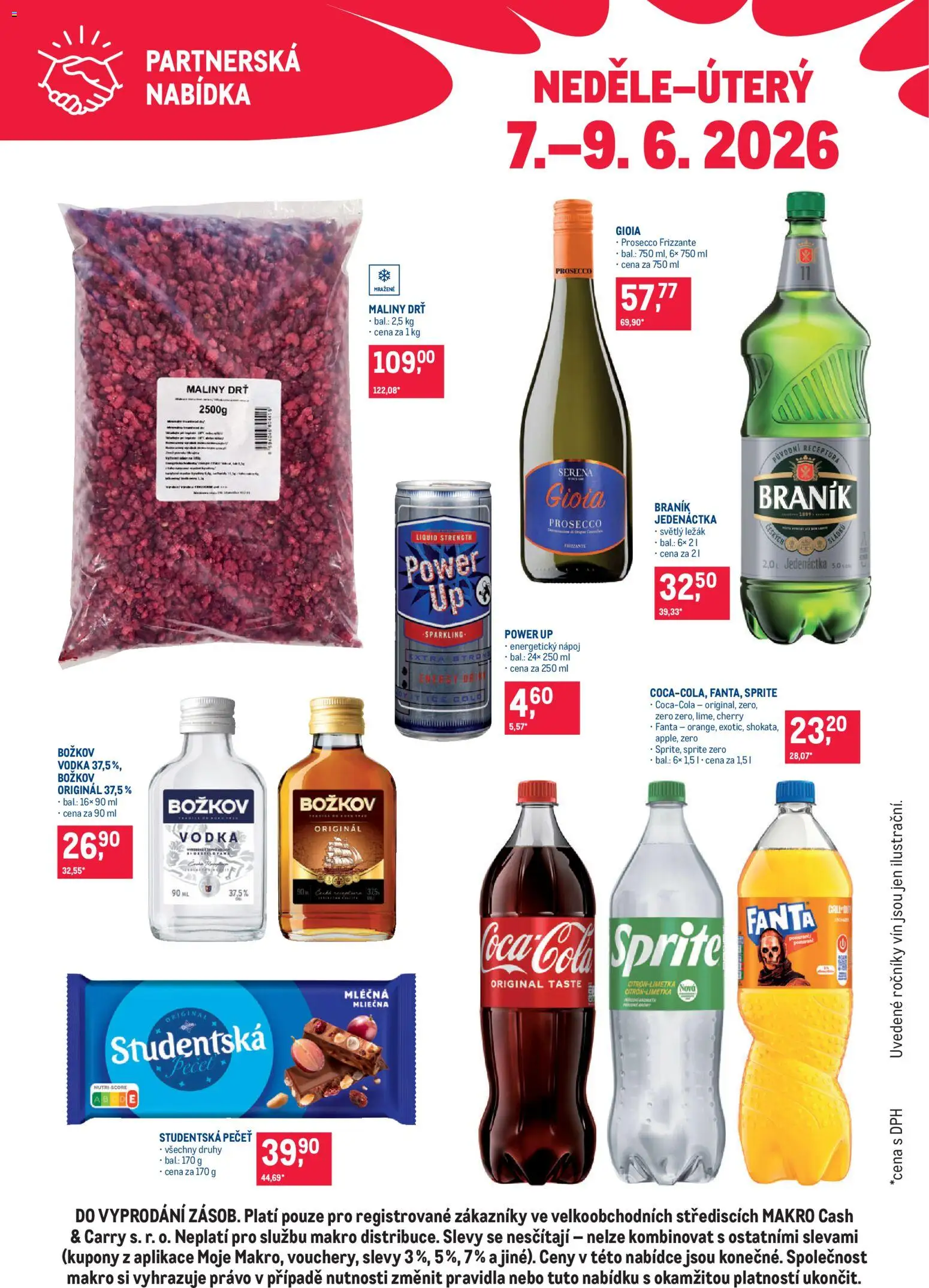 Makro leták - Partnerská nabídka od 07.06.2026 | Strana: 1 | Produkty: Studentská pečeť, Braník, Božkov, Božkov originál