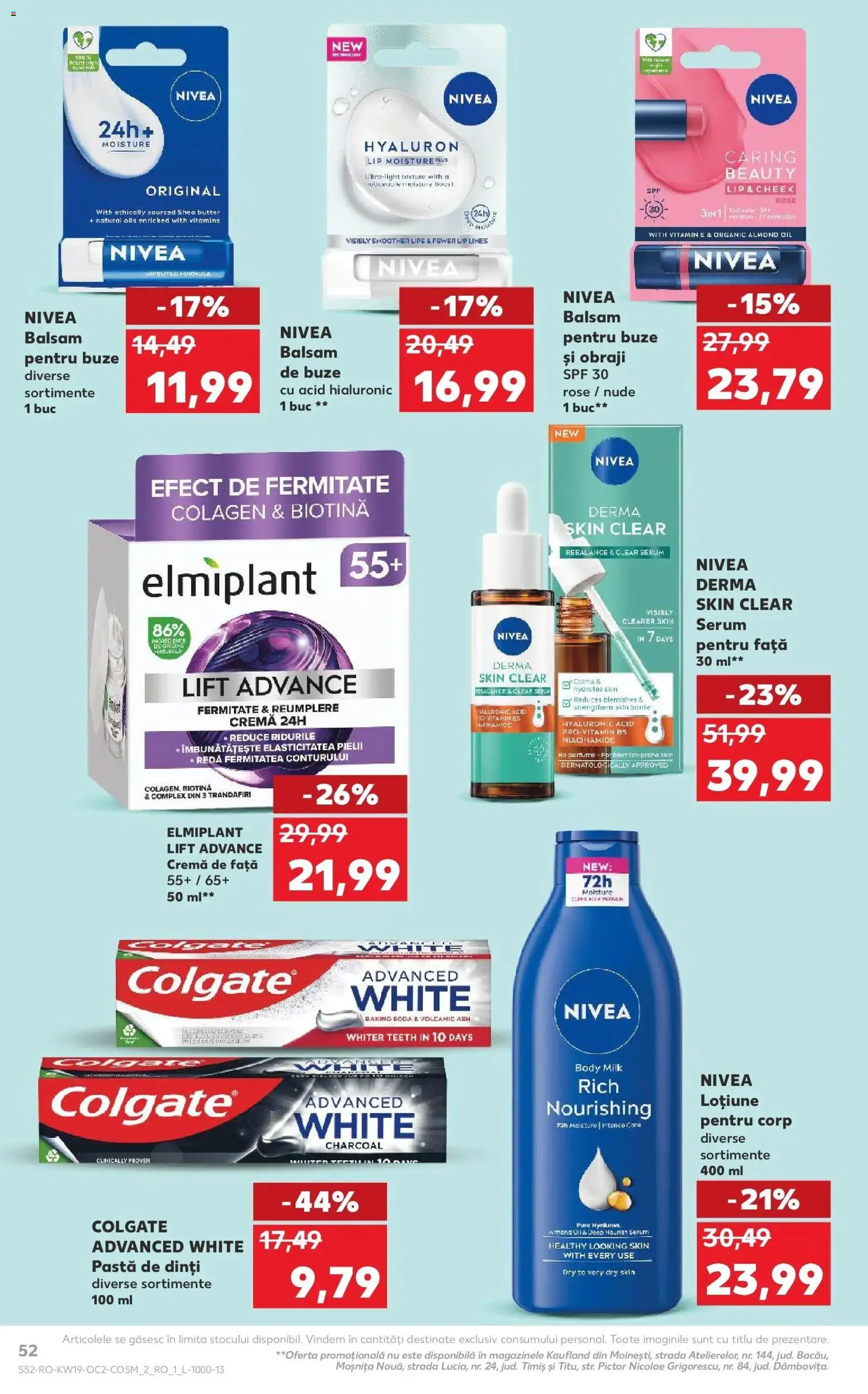 Noul catalog Kaufland – valabil de la 06.05.2026 | Pagină: 52 | Produse: Body, Cremă, Pastă de dinți, Balsam pentru buze