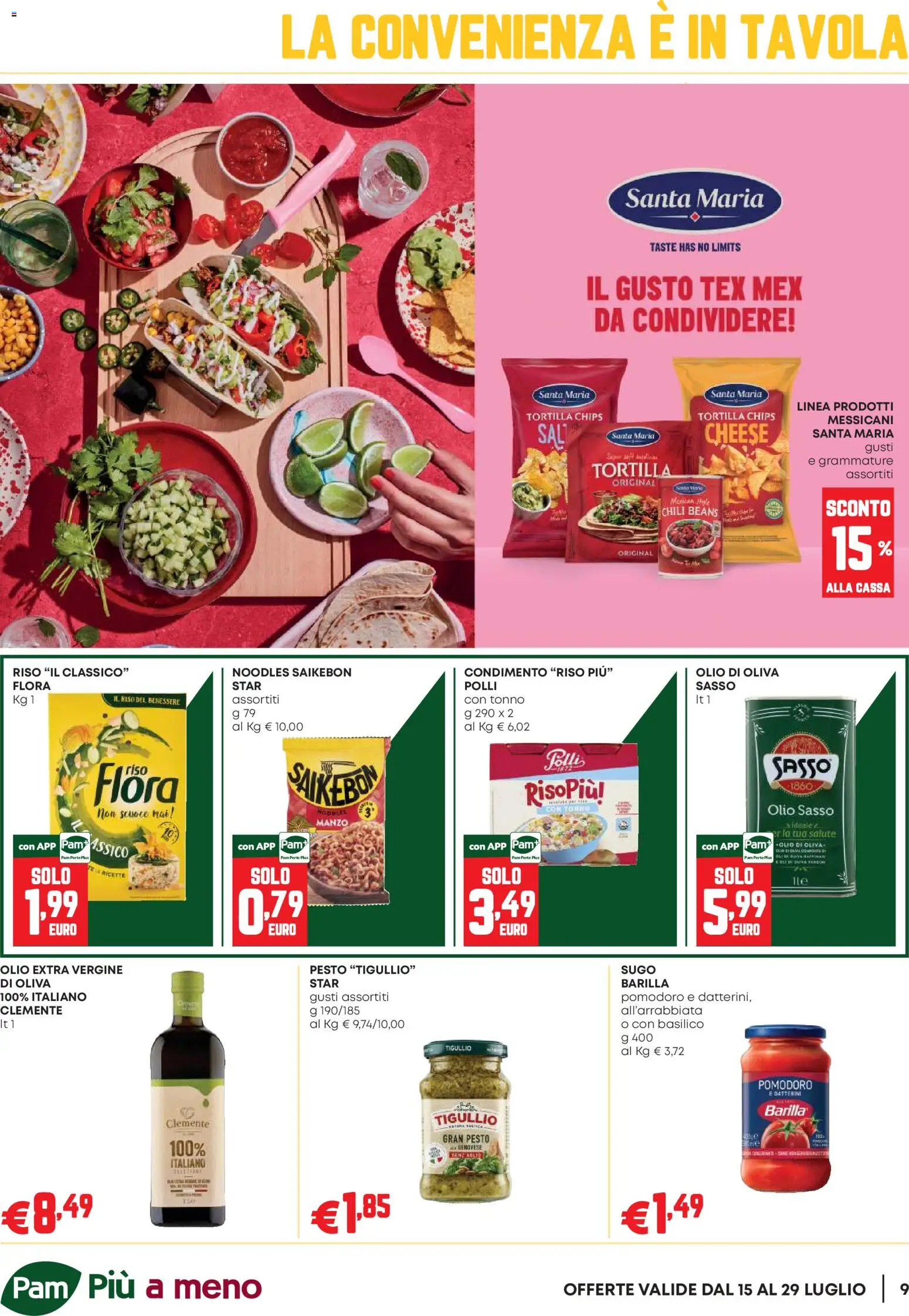 Volantino PAM del 16/07/2026 | Pagina: 9 | Prodotti: Riso, Pesto, Basilico, Olio di Oliva