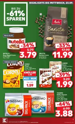 Kaufland Prospekt Frankfurt (Oder) ab 21.09.2026 gültig | Seite: 7 | Produkte: Melitta, Kinder riegel, Nutella, Tassimo