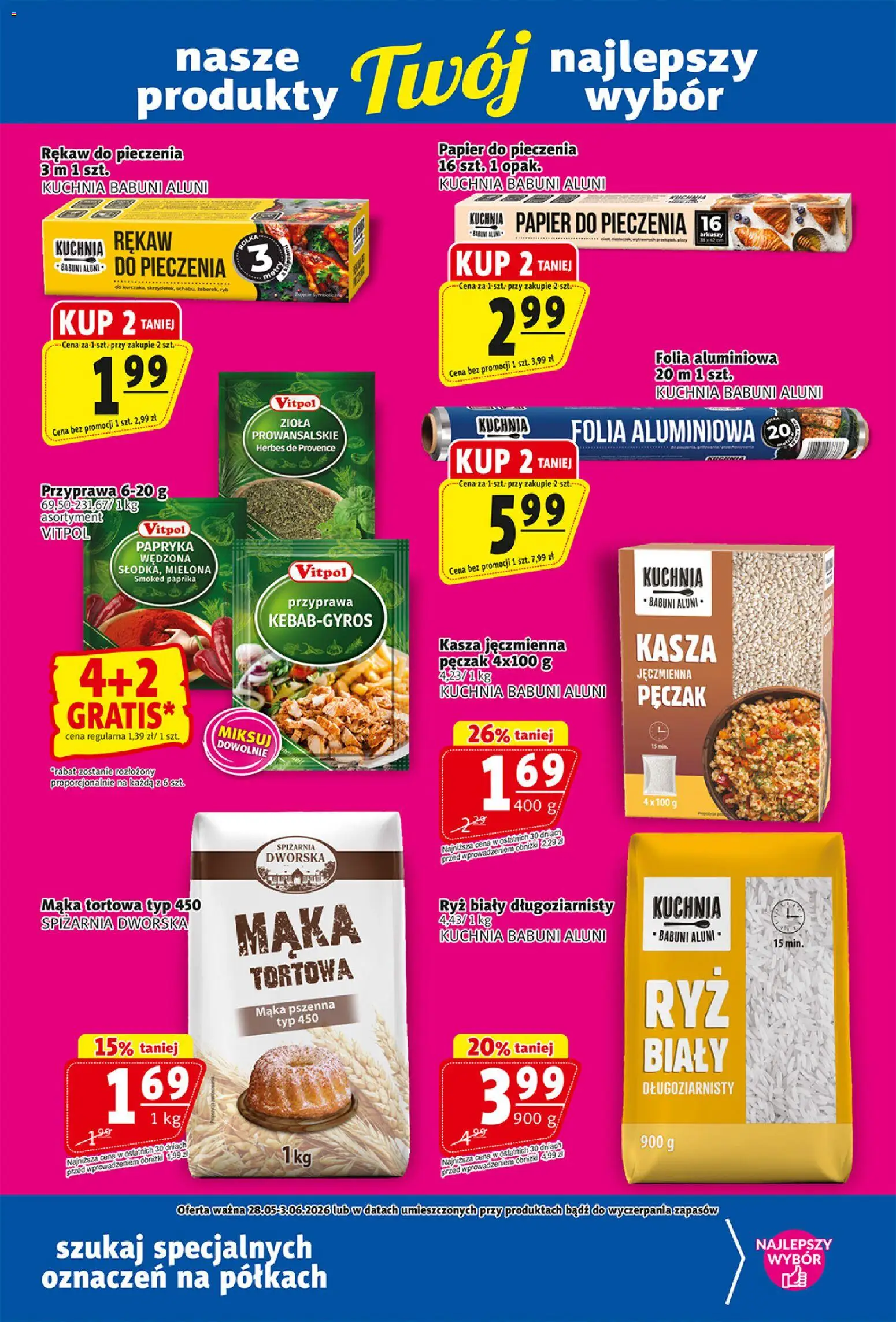 Prim Market gazetka od 28.05.2026 | Strona: 17 | Produkty: Papier do pieczenia, Papryka wędzona, Ryż, Kasza pęczak