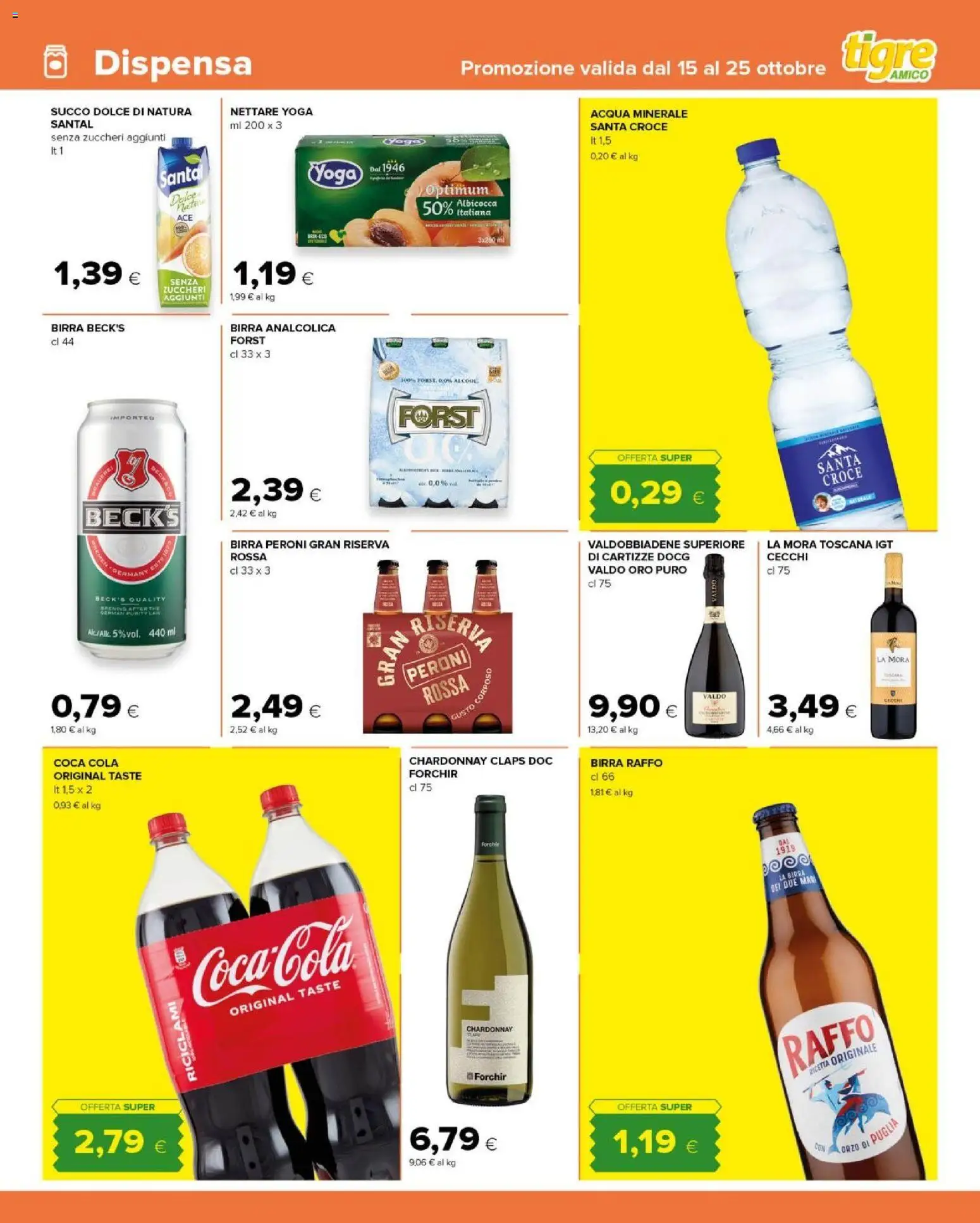 Volantino Tigre del 15/10/2026 | Pagina: 9 | Prodotti: Birra Raffo, Birra Beck's, Acqua, Birra Peroni