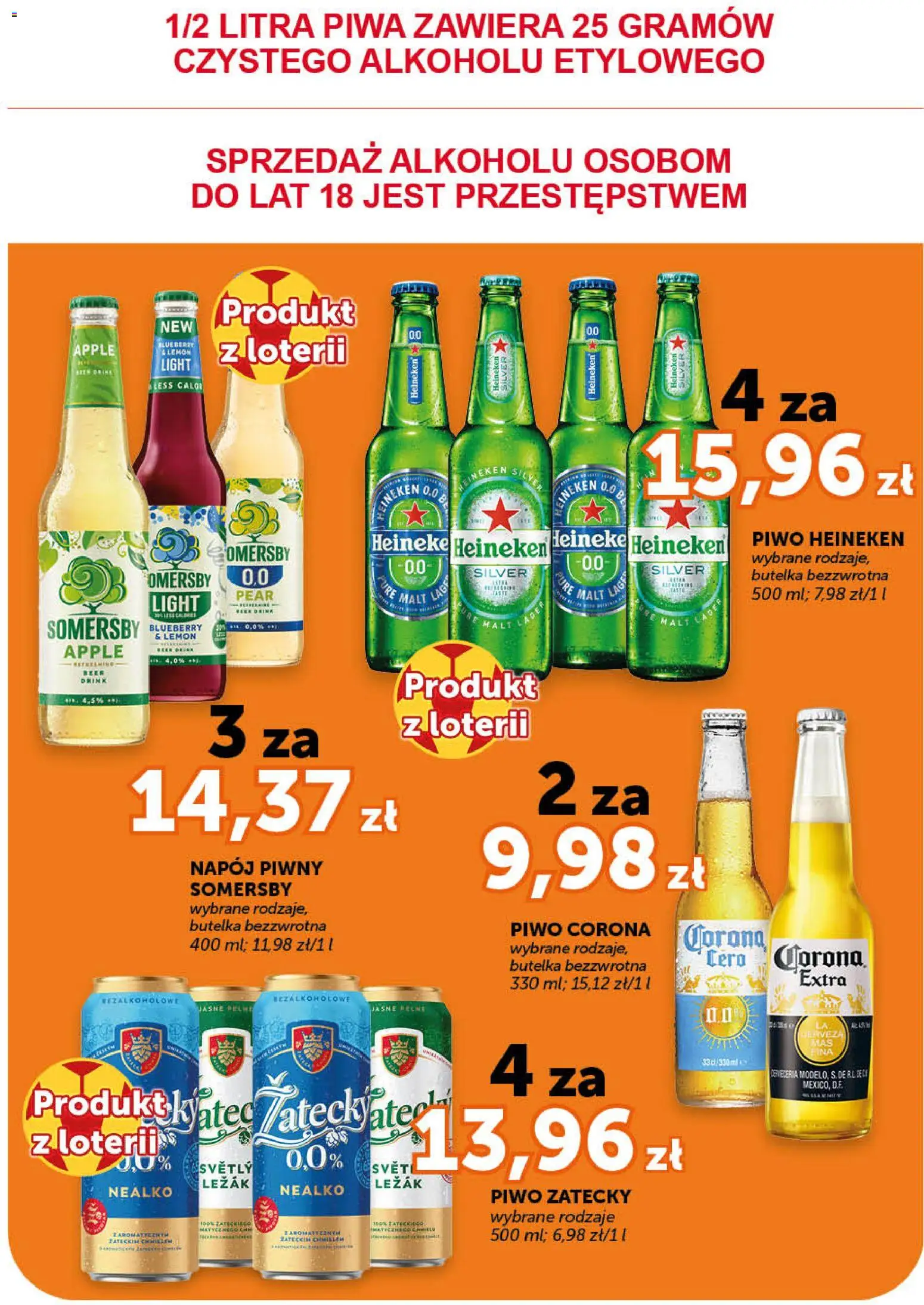 Groszek gazetka od 11.06.2026 | Strona: 14 | Produkty: Leżak, Piwo, Somersby, Heineken