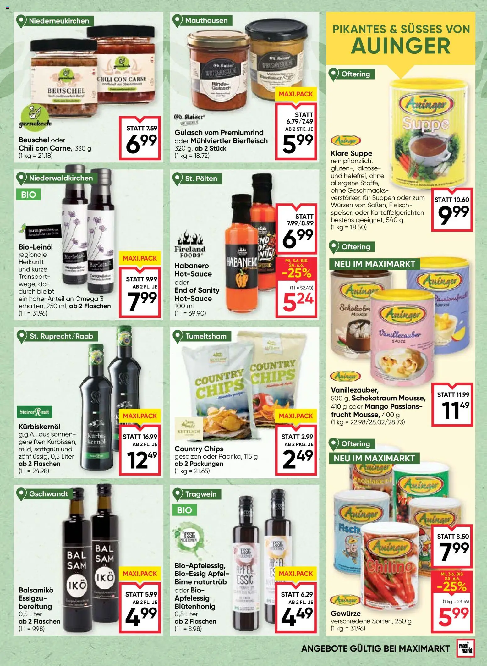 Maximarkt - Das Beste aus Österreich gültig ab 03.06.2026 | Seite: 5 | Produkte: Chips, Mango, Äpfel, Fisch