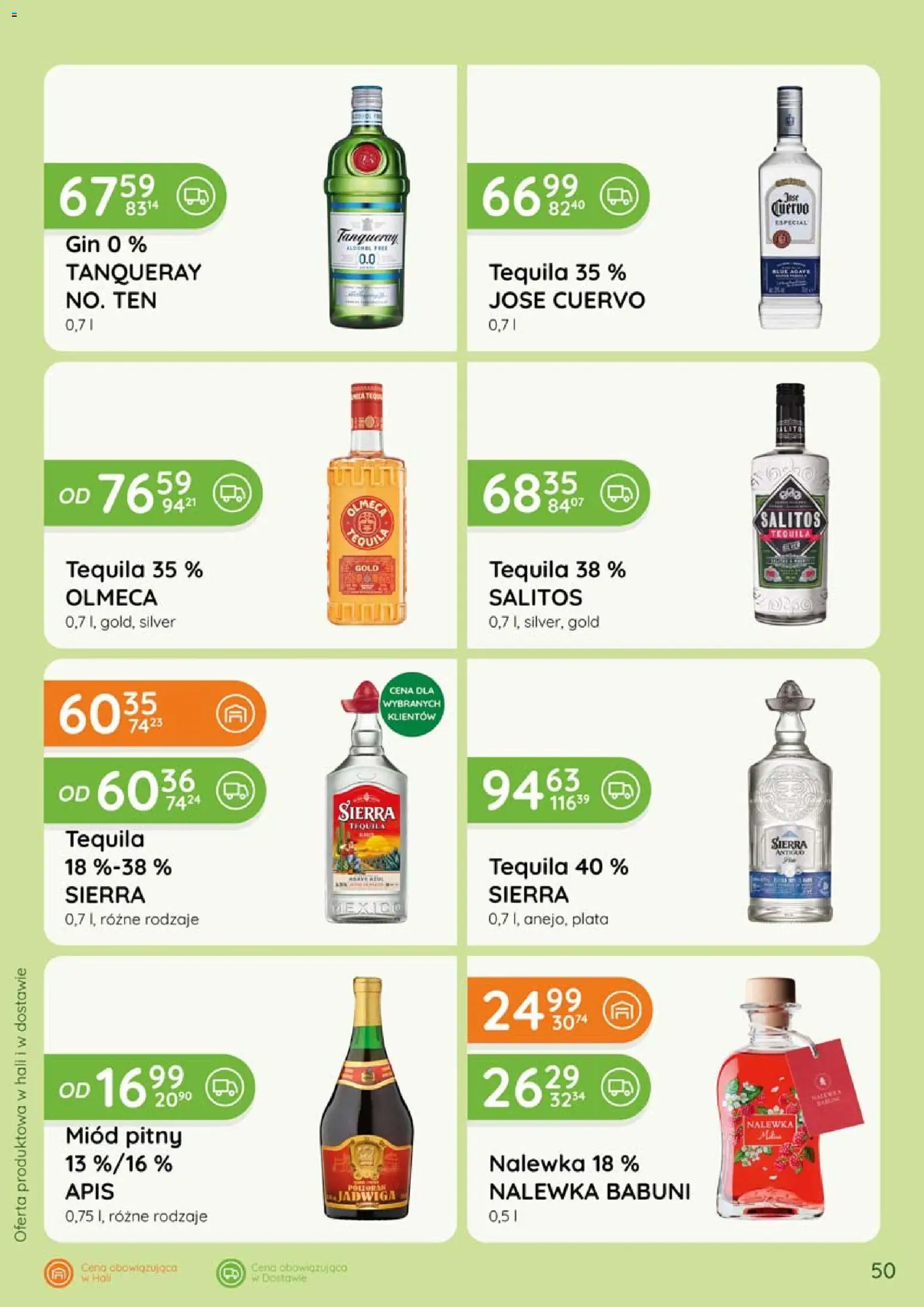 Eurocash gazetka - Katalog Alkoholowy od 01.06.2026 | Strona: 50 | Produkty: Tequila Sierra, Nalewka Babuni, Miód pitny, Tequila