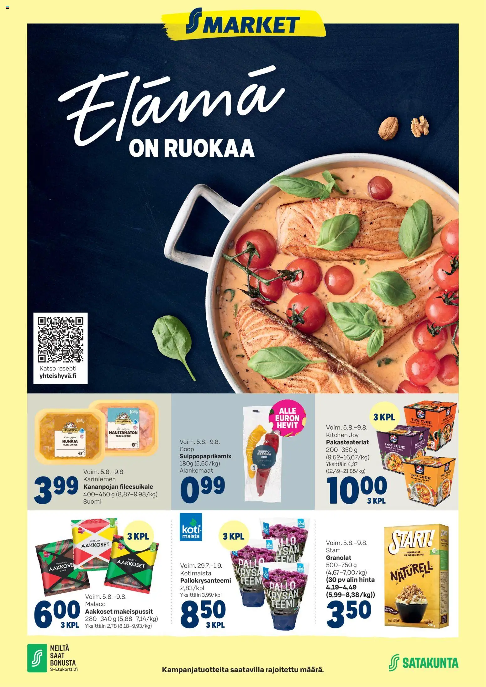 S-market tarjoukset - Elämä on ruokaa – voimassa 05/08/2026 alkaen | Sivu: 1
