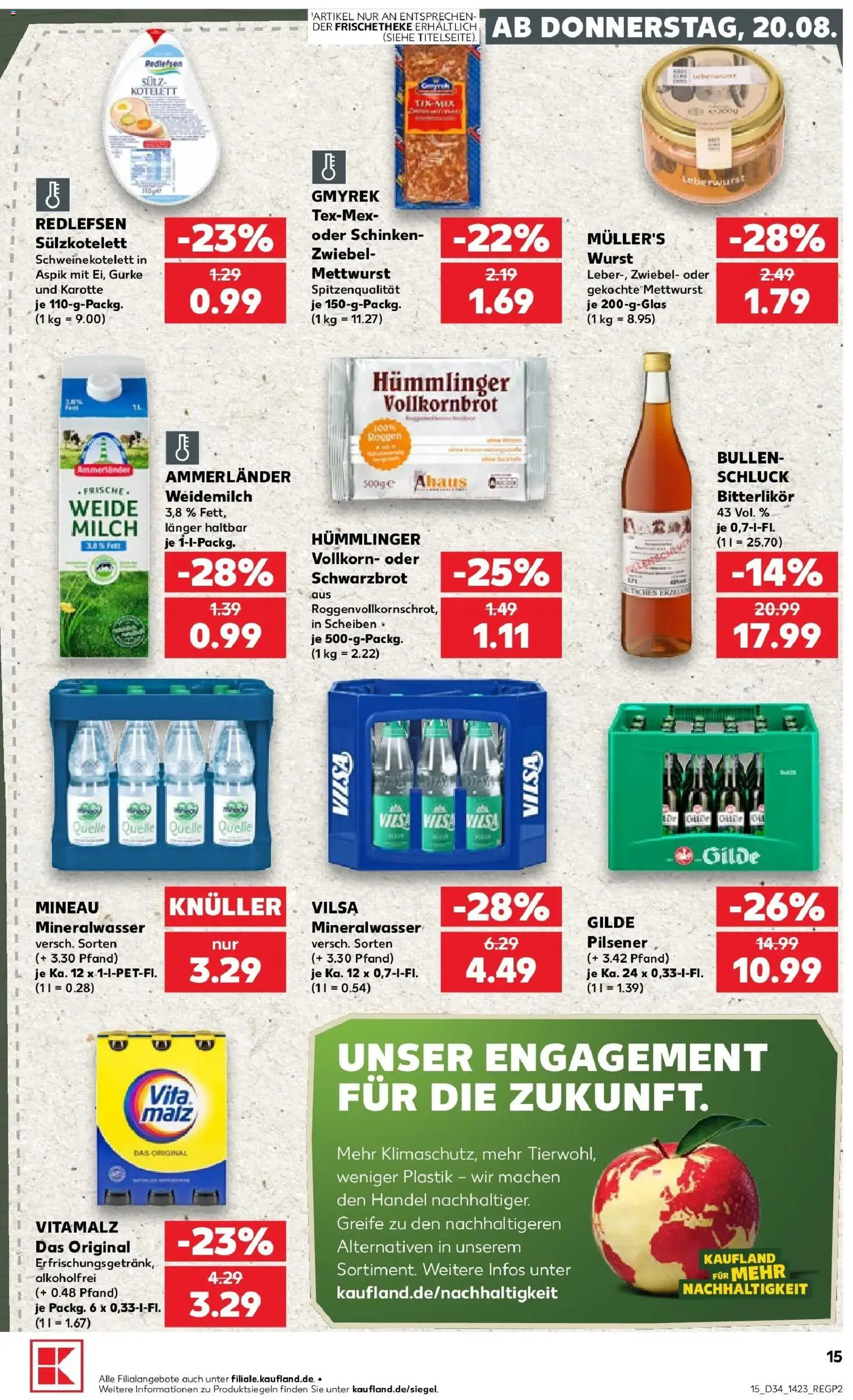 Prospekt Kaufland ab 17.08.2026 » Angebote Online zum Blättern | Seite: 26 | Produkte: Milch, Vollkornbrot, Wurst, Schinken