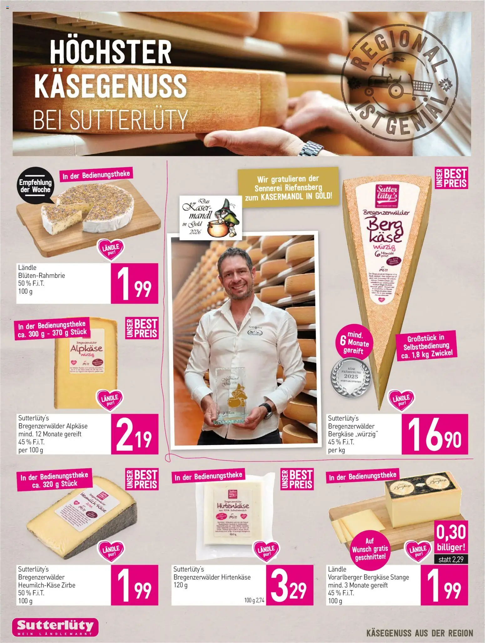 Sutterlüty Flugblatt gültig ab 04.06.2026 | Seite: 6 | Produkte: Käse