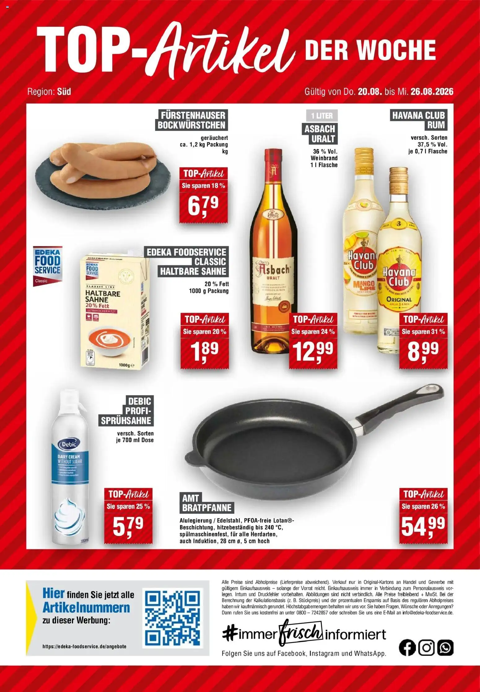 Edeka Prospekt Michelstadt (ab 20.08.2026) » Angebote Online | Seite: 14 | Produkte: Havana club, Mango, Sahne, Asbach