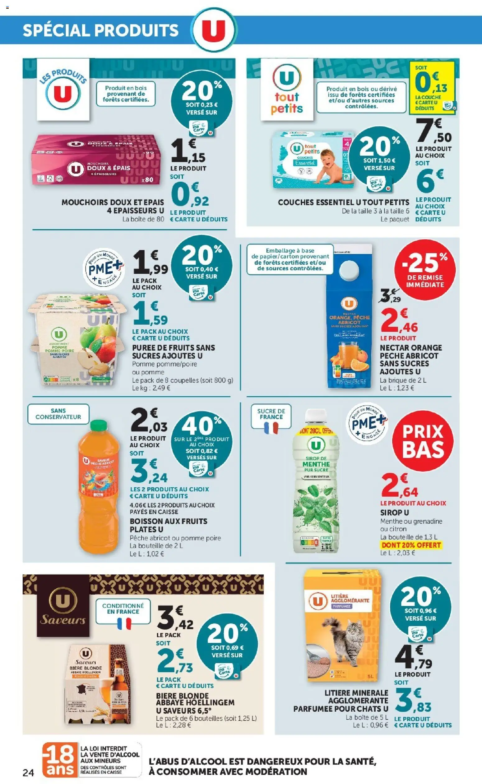 {H1} | Page: 24 | Produits: Citron, Menthe, Bière blonde, Bière