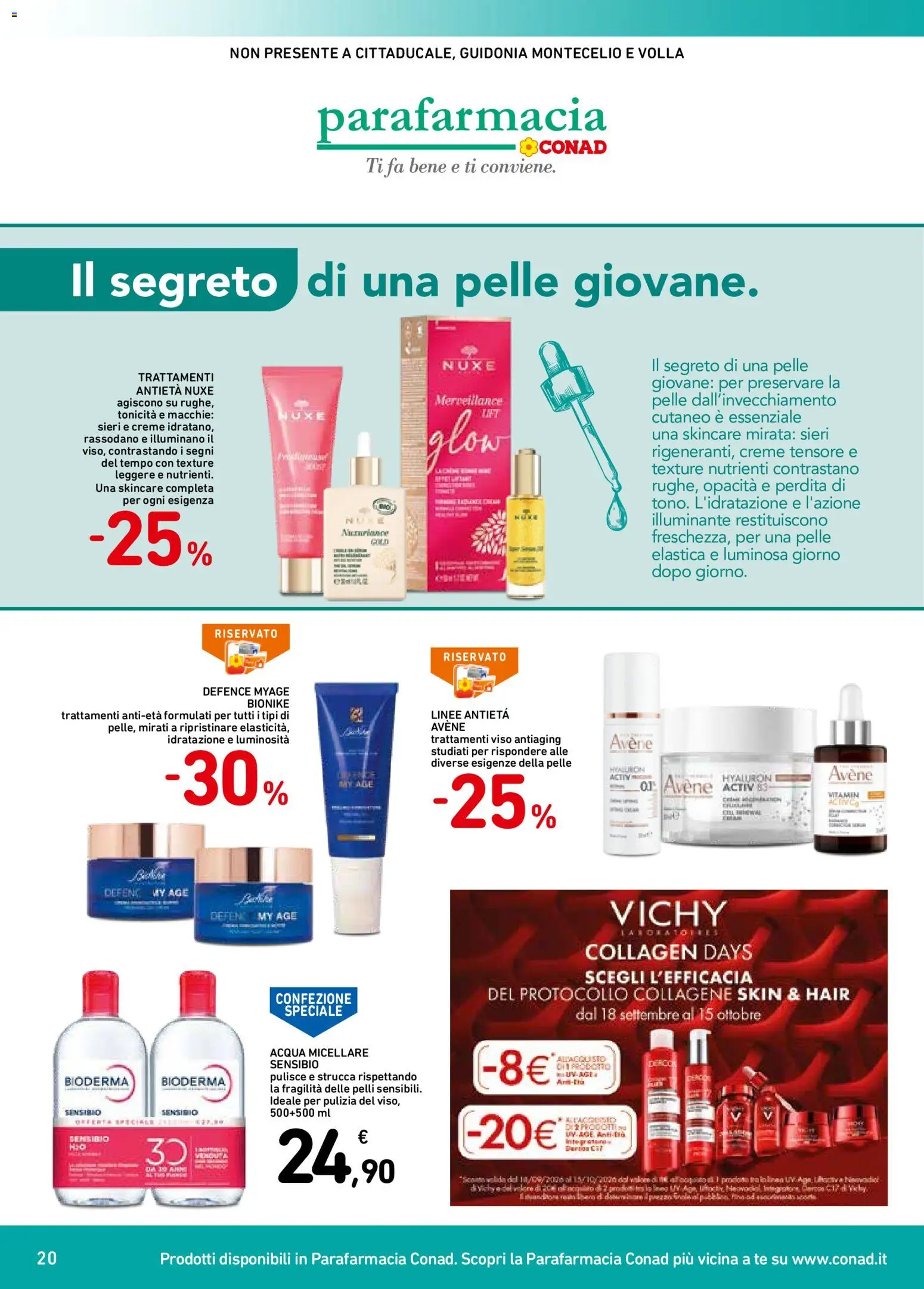 Volantino Spazio Conad del 18/09/2026 | Pagina: 20 | Prodotti: Illuminante, Acqua micellare, Tè, Acqua
