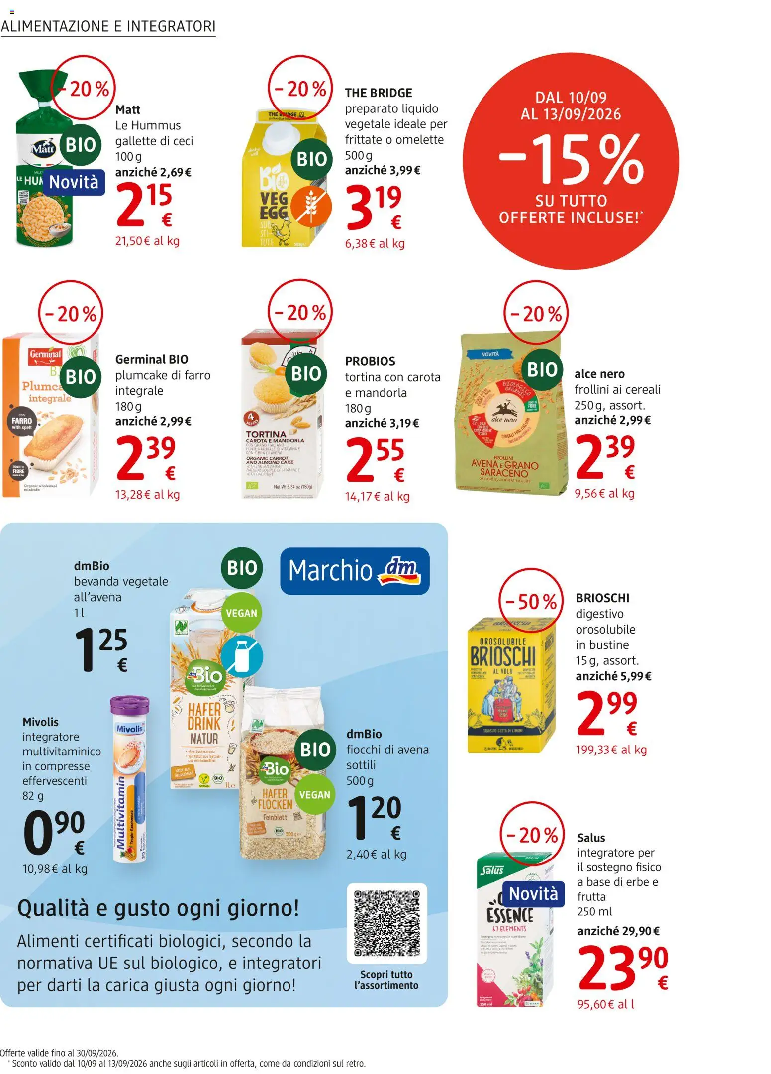 Volantino dm drogerie markt del 10/09/2026 | Pagina: 10 | Prodotti: Carota, Hummus, The, Frollini