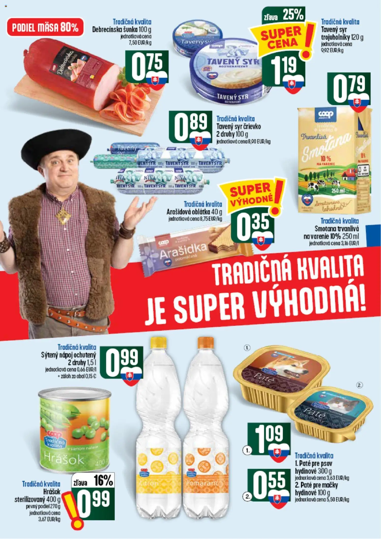 Nové COOP Jednota akcie – leták je platný od 10.09.2026 | Strana: 10 | Produkty: Šunka, Smotana, Hrášok, Tavený syr