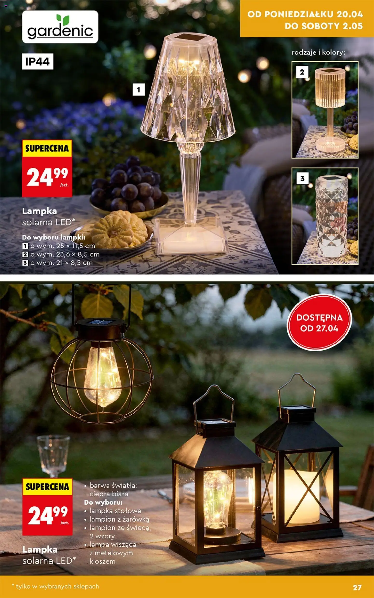 Biedronka Polsko leták - Ogród od 20.04.2026 | Strana: 27 | Produkty: Lampión, Lampa