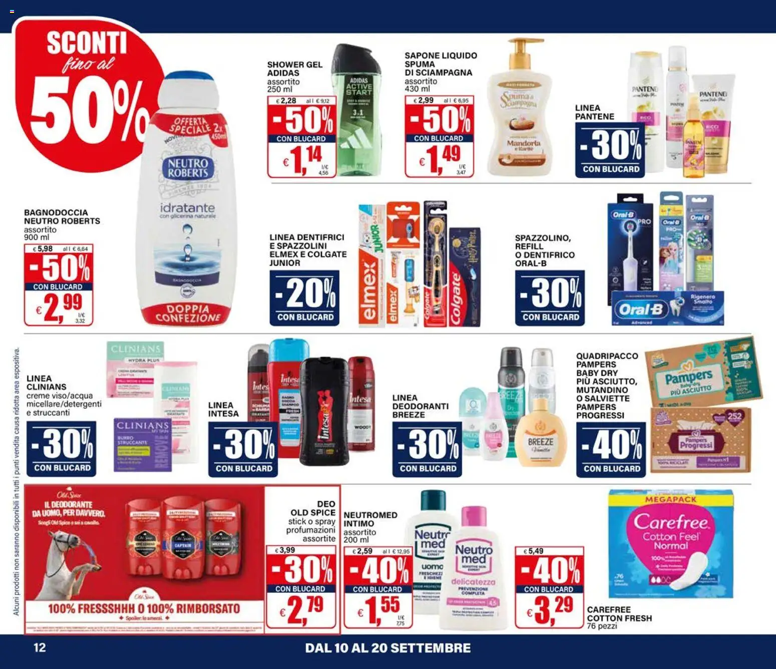 Volantino Il Gigante del 10/09/2026 | Pagina: 12 | Prodotti: Sapone, Deodorante, Mandorla, Pampers