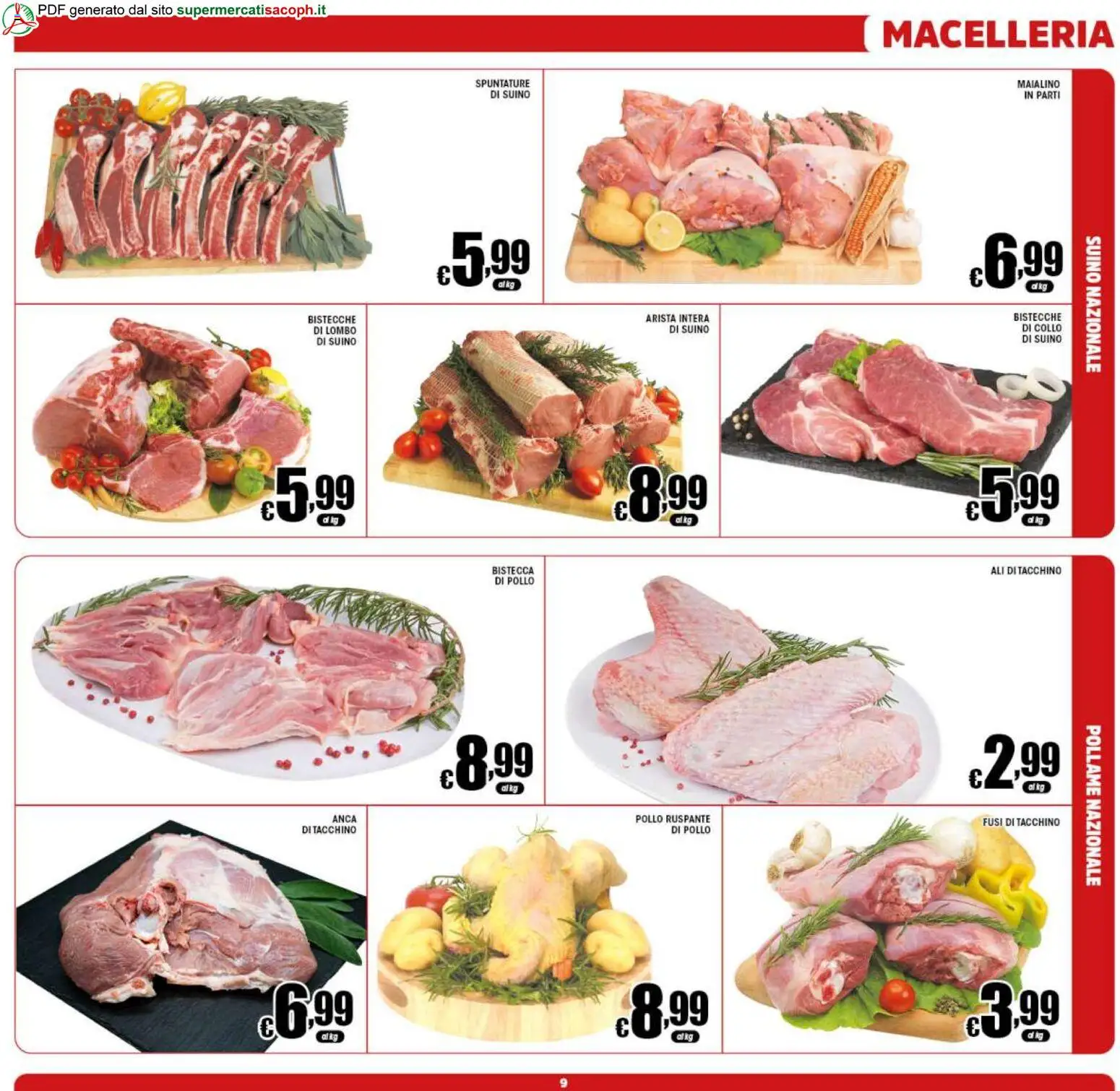 Volantino Sacoph del 29.05.2026 | Pagina: 9 | Prodotti: Pollo, Suino, Tacchino