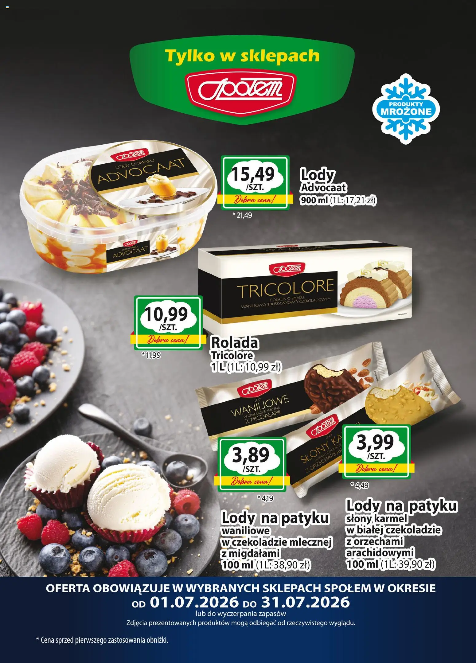 Społem gazetka – Mrożonki od 01.07.2026 – 31.07.2026