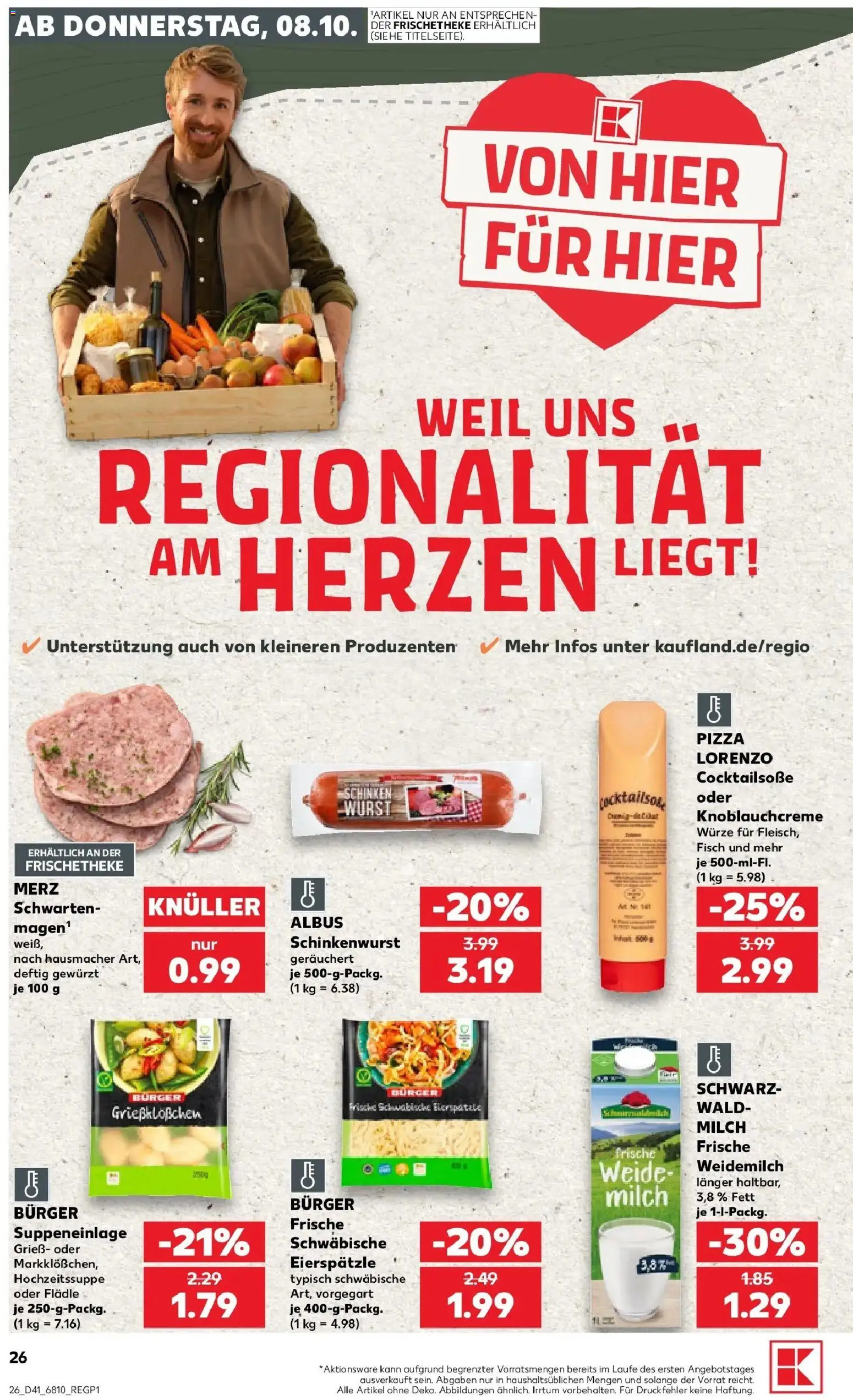 Prospekt Kaufland ab 05.10.2026 » Angebote Online zum Blättern | Seite: 36 | Produkte: Grieß, Burger, Fisch, Wurst